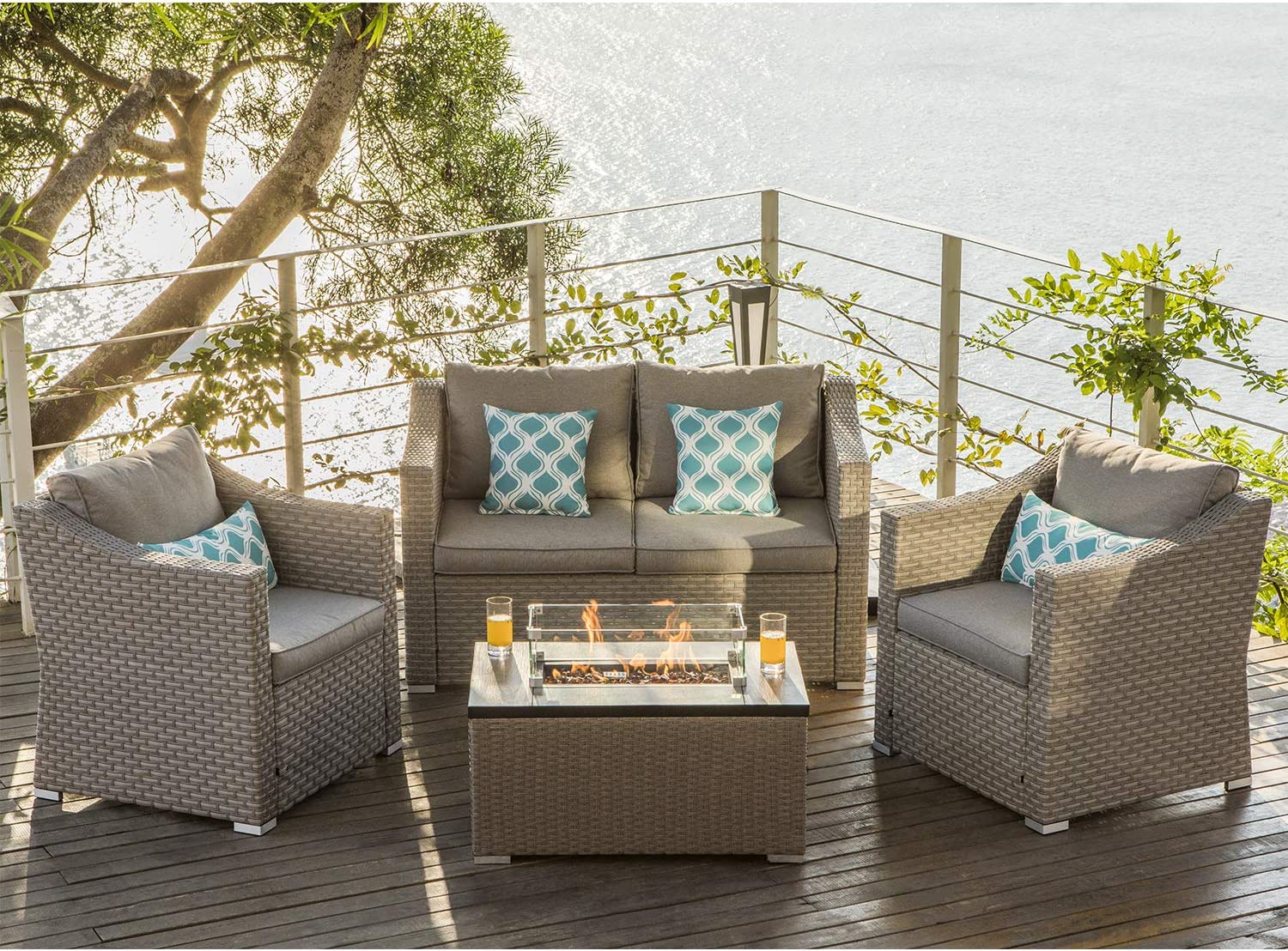 5-Pc Fire Pit Table Furniture