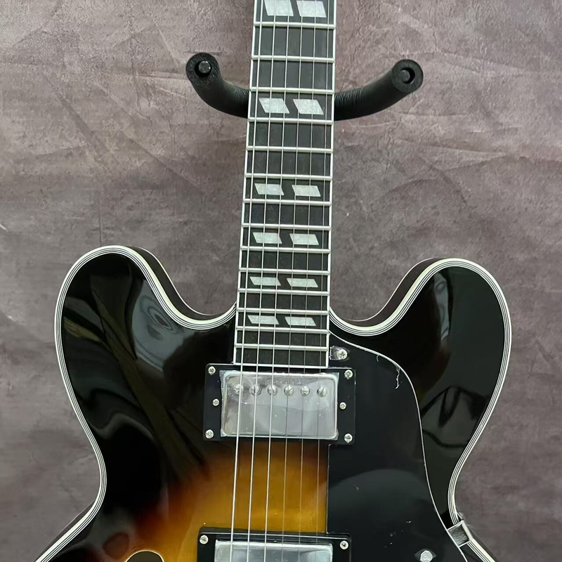 Custom ES-335 Electric Guitar Semi-Hollow Body Caramellato sunburst maple body