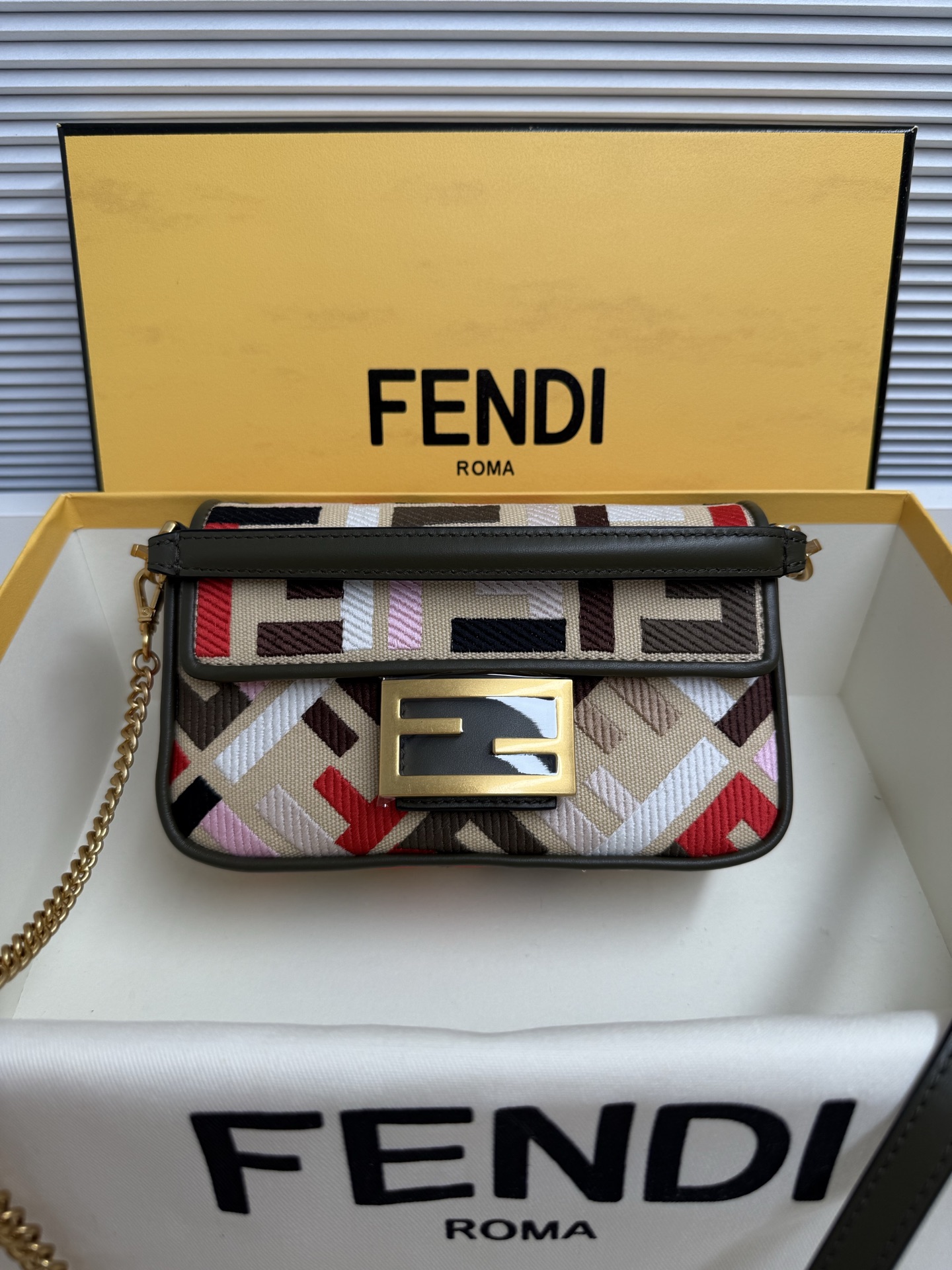 Fendi Mini Baguette FF Embroidery