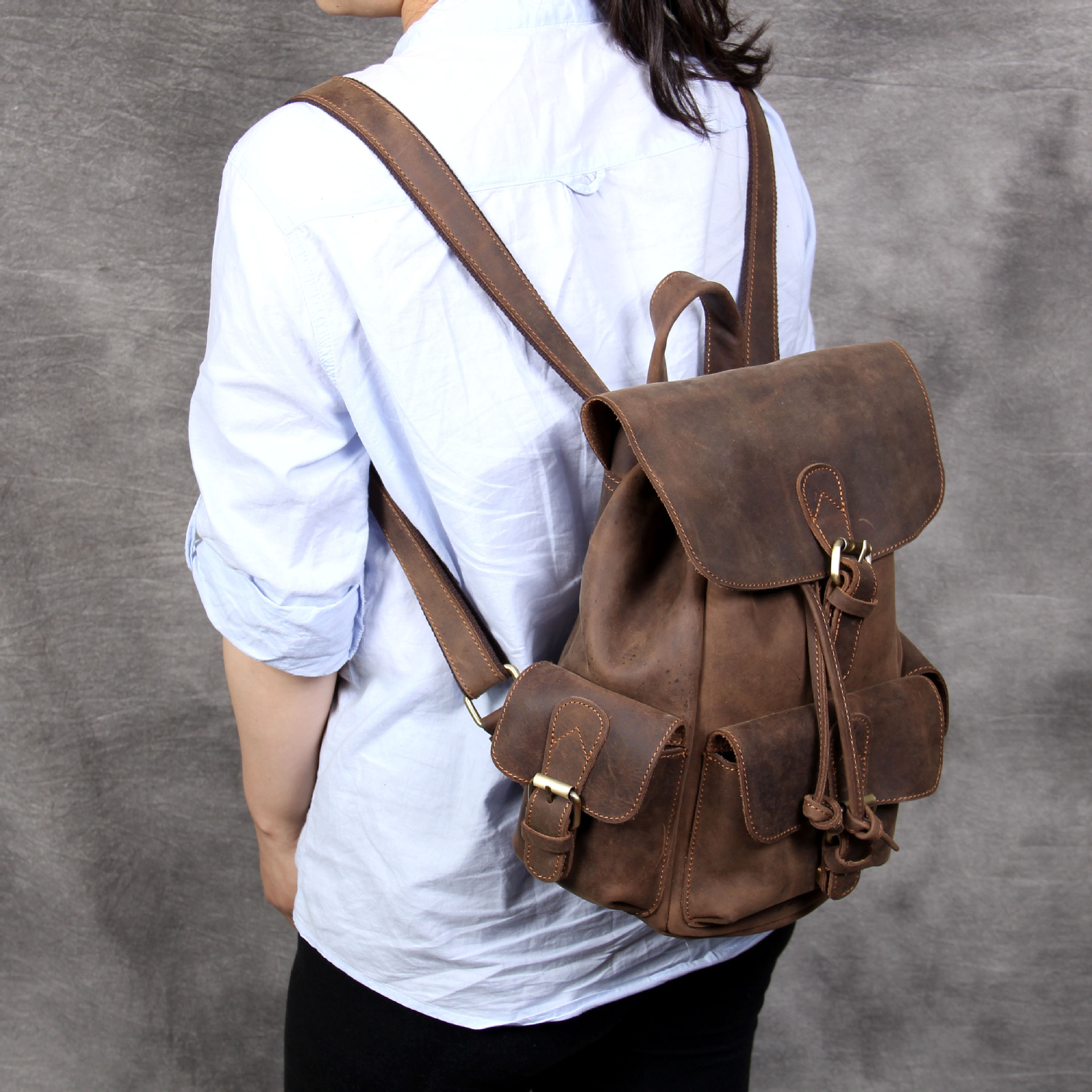 Vintage Leather Backpack - Handcrafted for Timeless Style