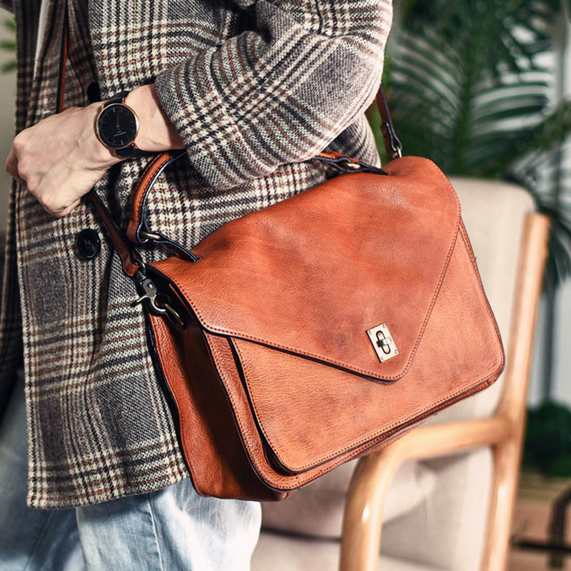 Vintage Leather Messenger Bag