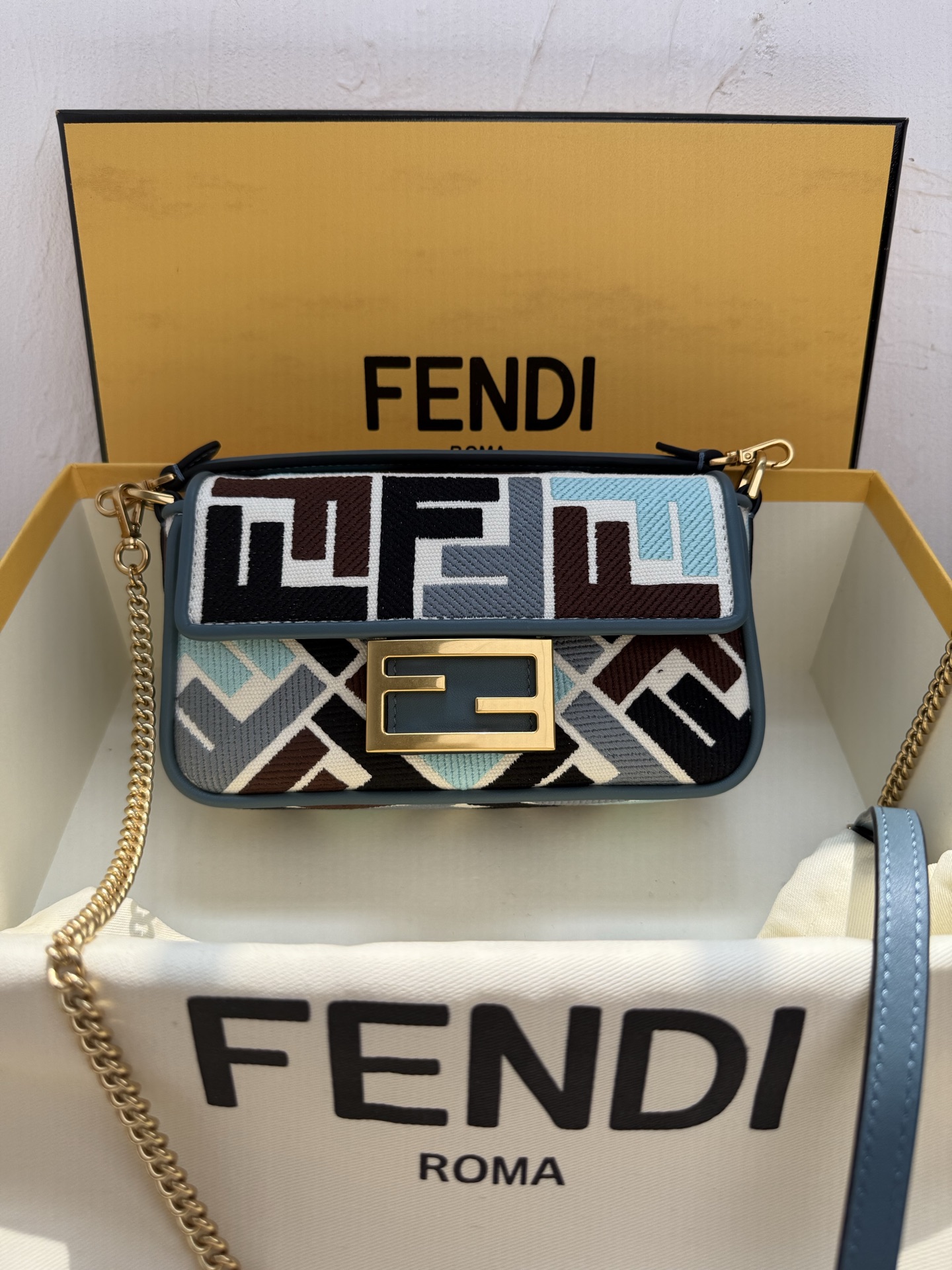 Fendi Mini Baguette FF Embroidery