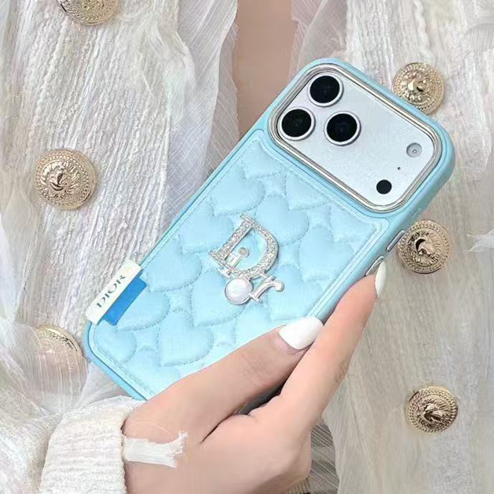 Dior Style Quilted Leather Diamond Logo Luxury Phone Case Dior Style Quilted Leather Diamond Logo Luxury Phone Case
