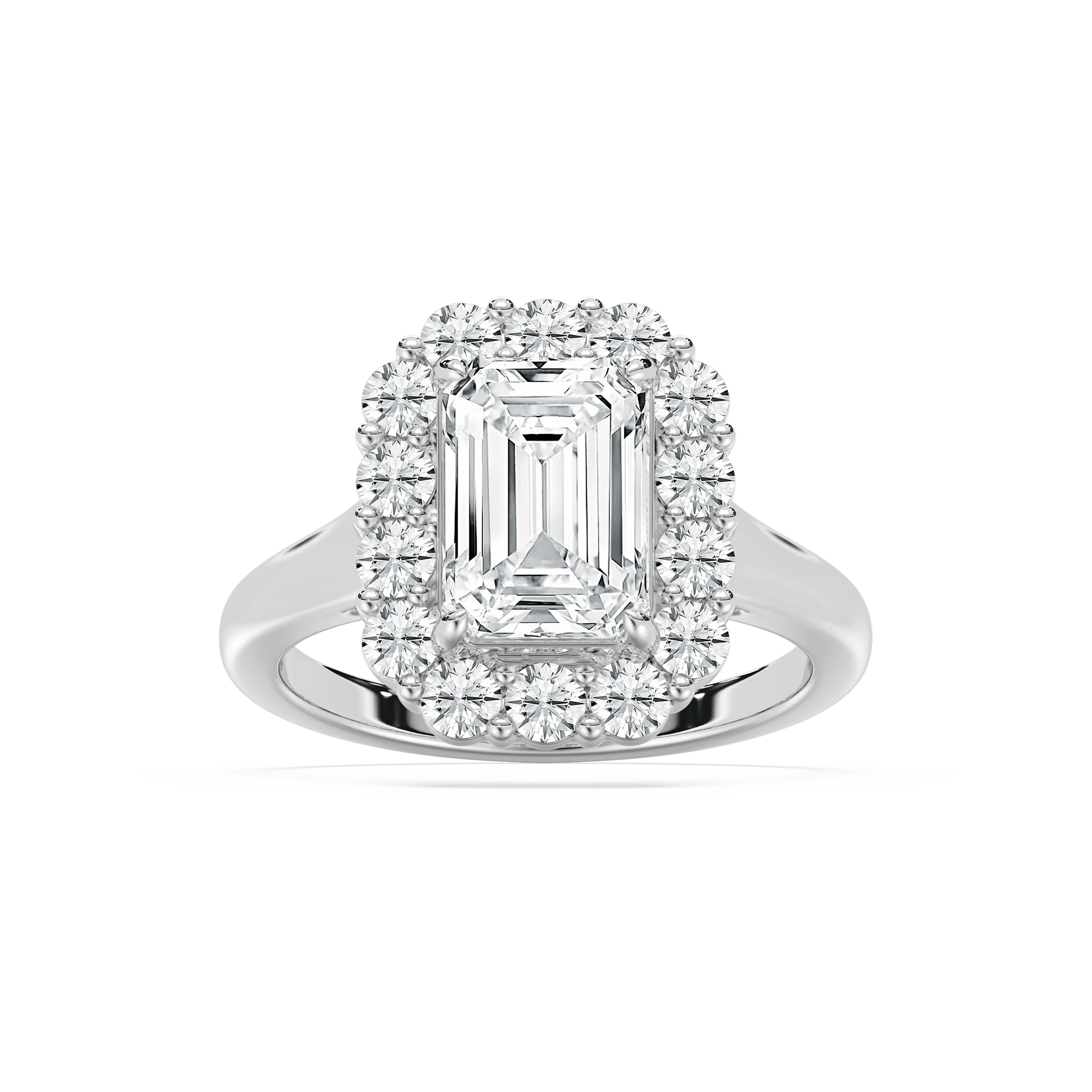 Thea 3 ⁷⁄₈ ctw Emerald Lab Grown Diamond Grand Halo Engagement Ring