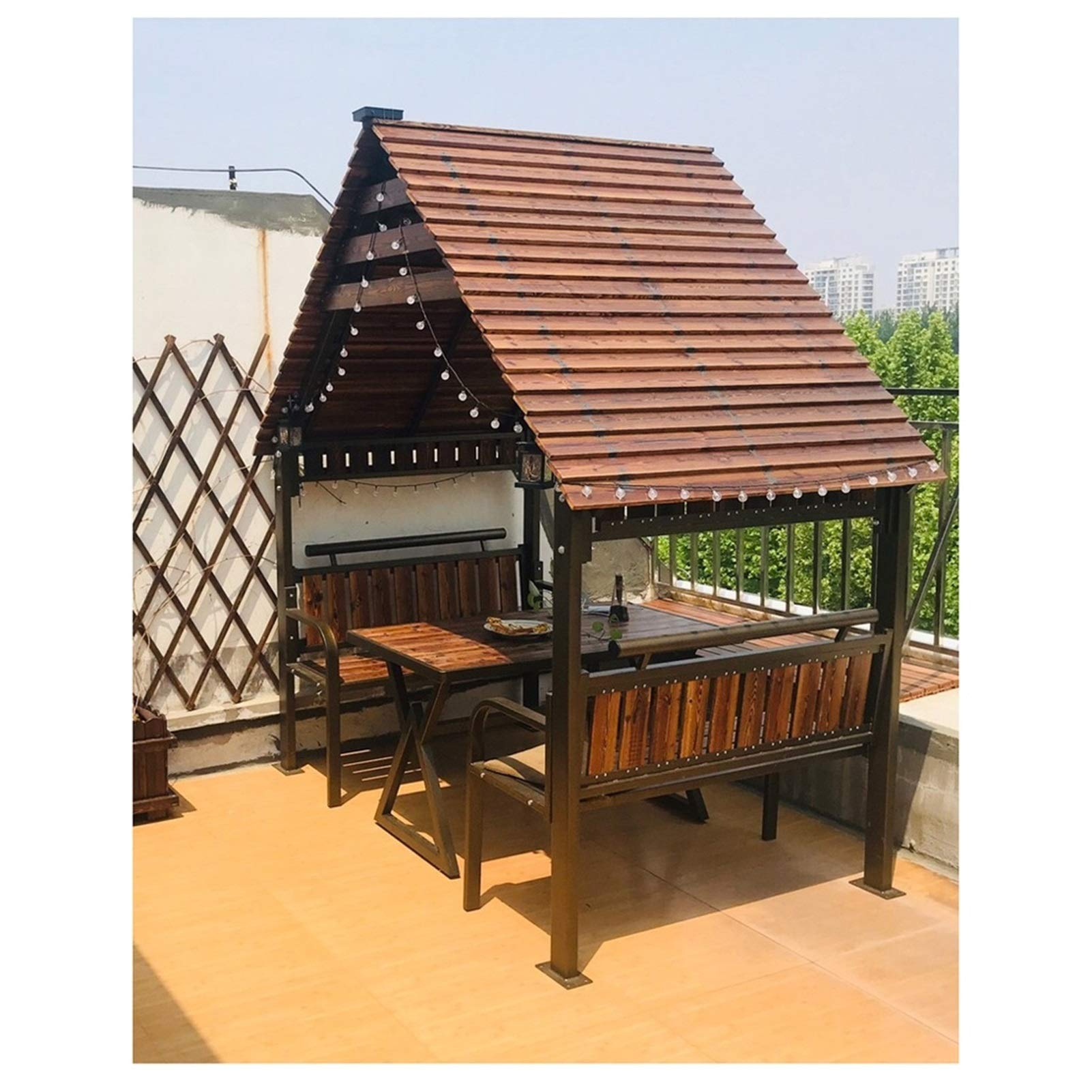 Wood Patio Garden Pavilion Rain Proof Removable House