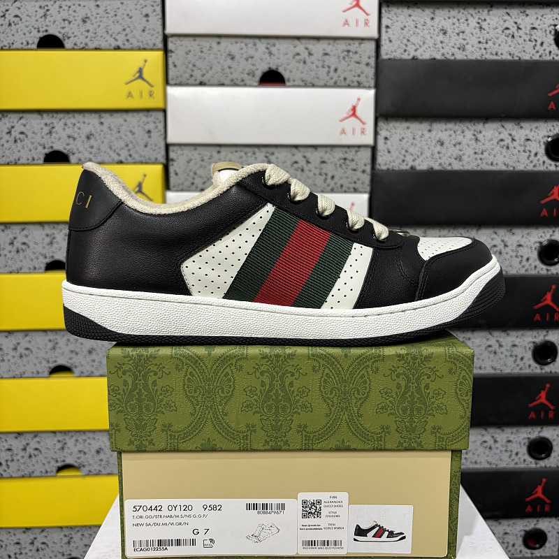 Gucci Screener Black White Leather