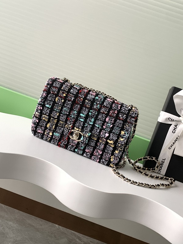 Chanel Tweed Flap Bag Rainbow