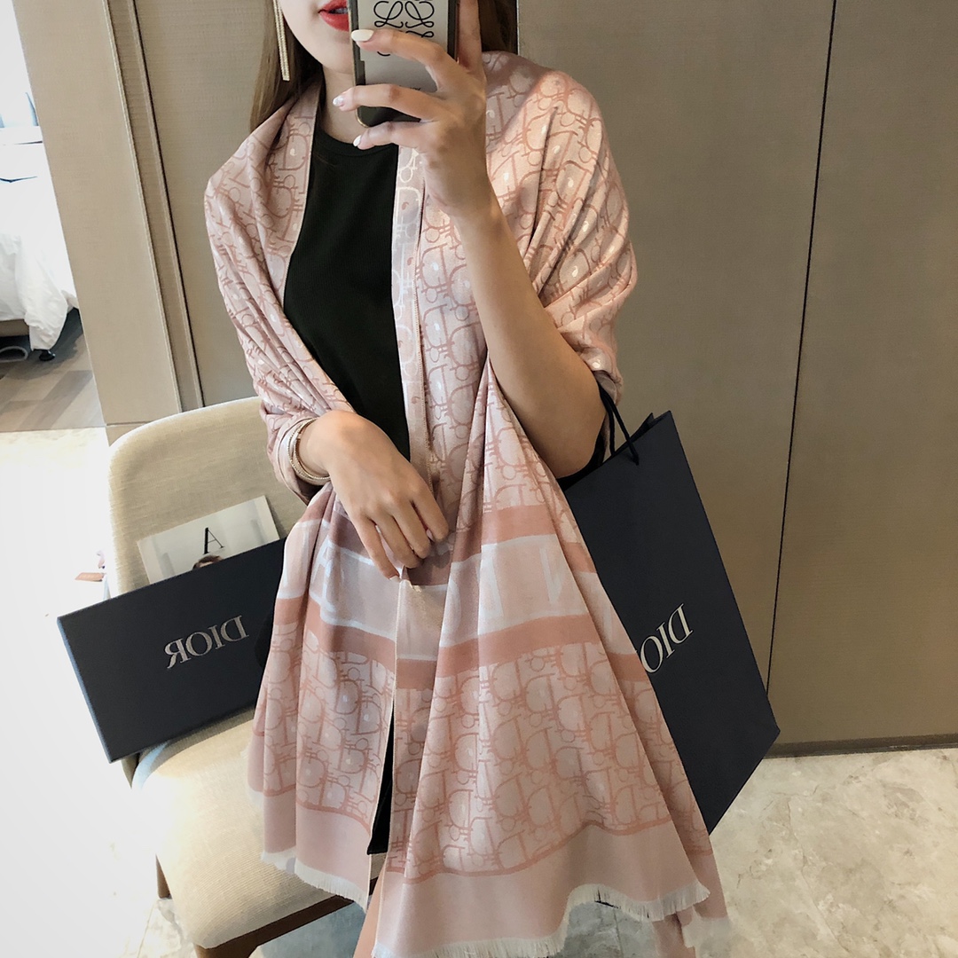 Dior Oblique Scarf Pink and Beige product images