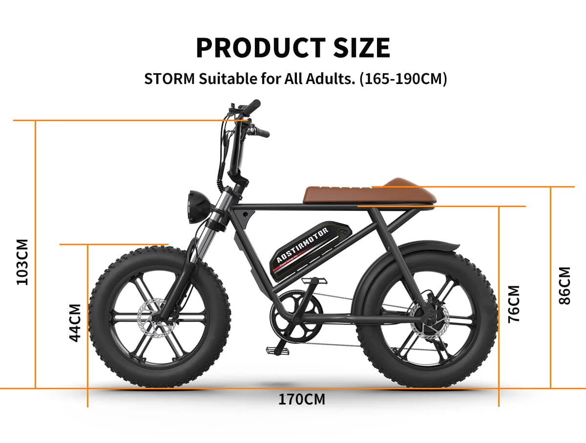Aostirmotor 20in Fat Tire Electric Bike, 750W, 48V 12.5Ah