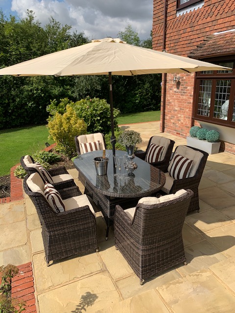 6 Savannah Armchairs 1.8 mtr Oval Set