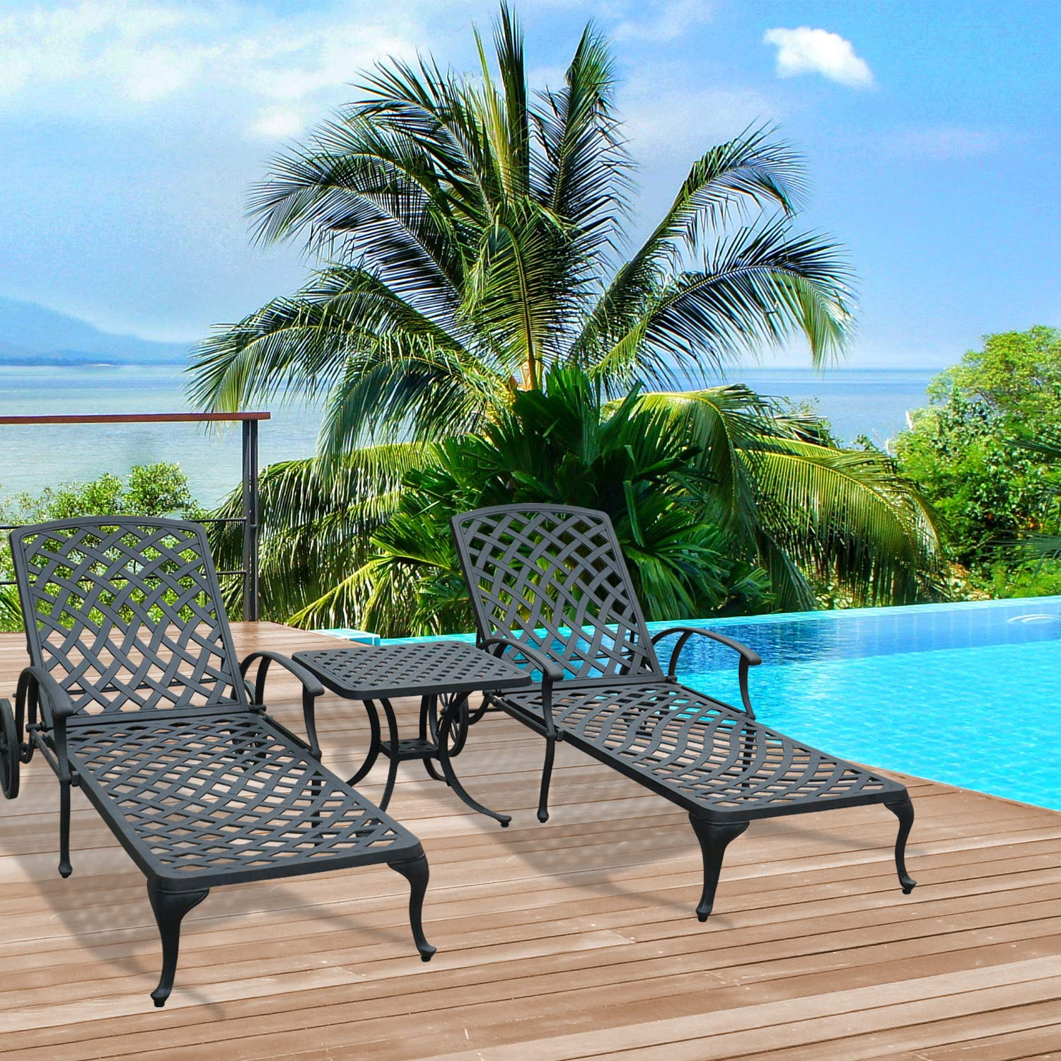 Chaise Lounge Chair with Cushions