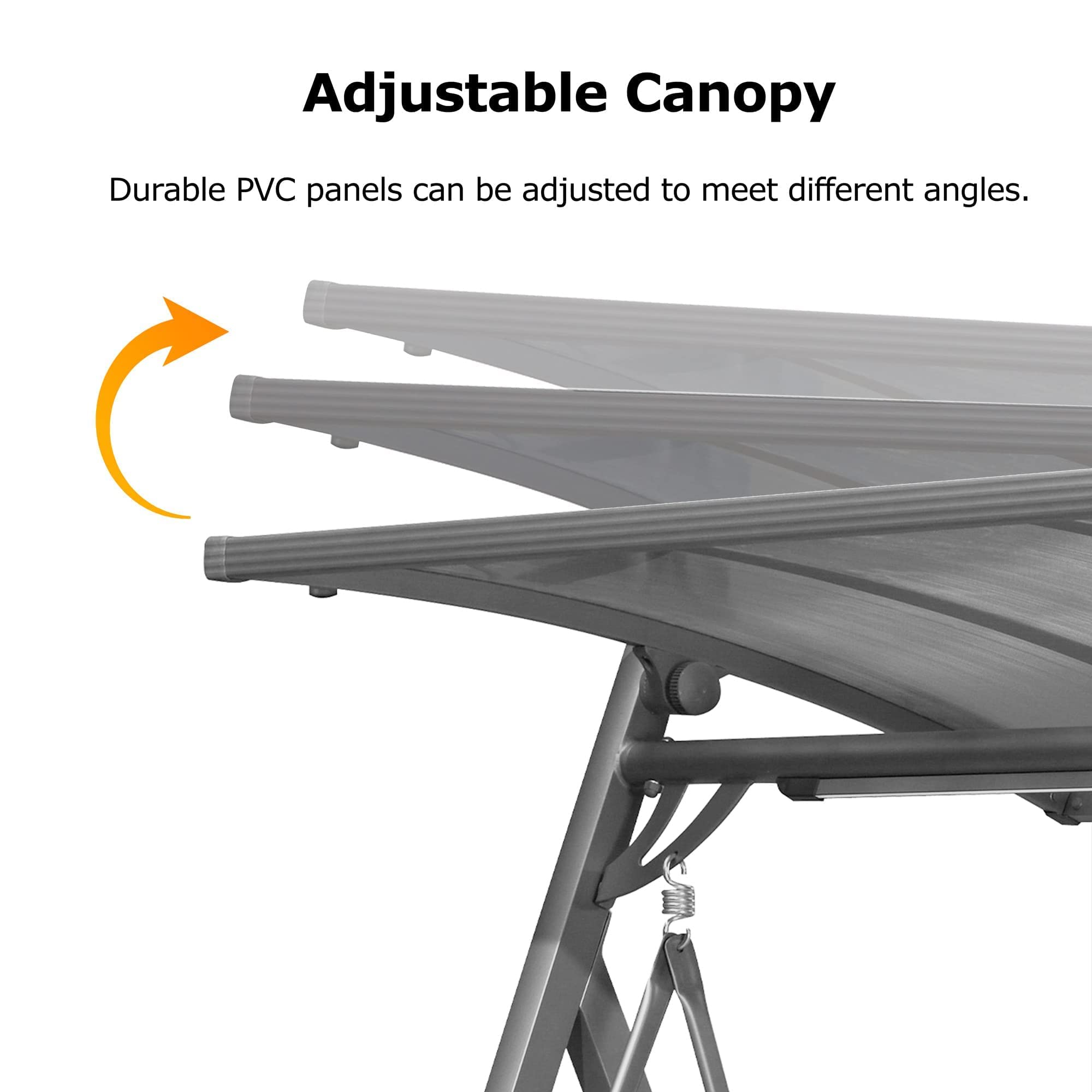 Modern Patio Swing Chair with Canopy 2 Person Yard Hammock Swing