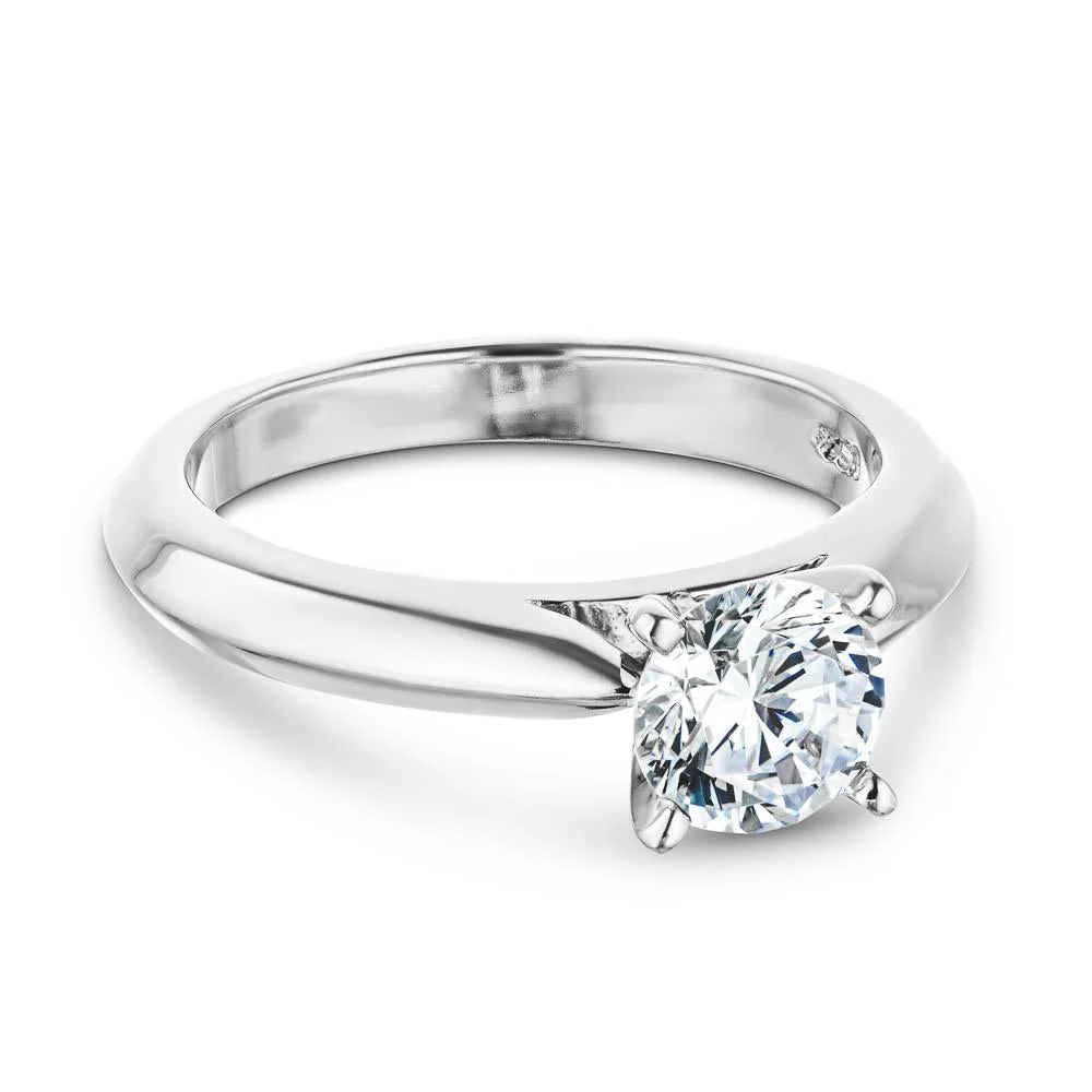 Demi Lab Grown Diamond Knife Edge Cathedral Solitaire Engagement Ring