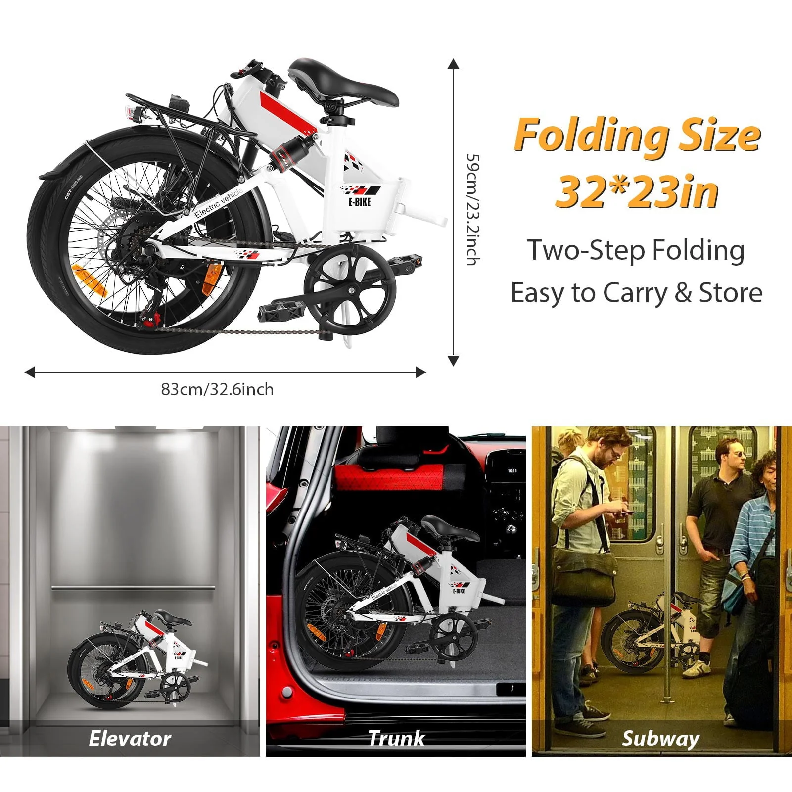 Gocio 20in Folding Electric Commuter Bike, 500W, 48V 7.8Ah