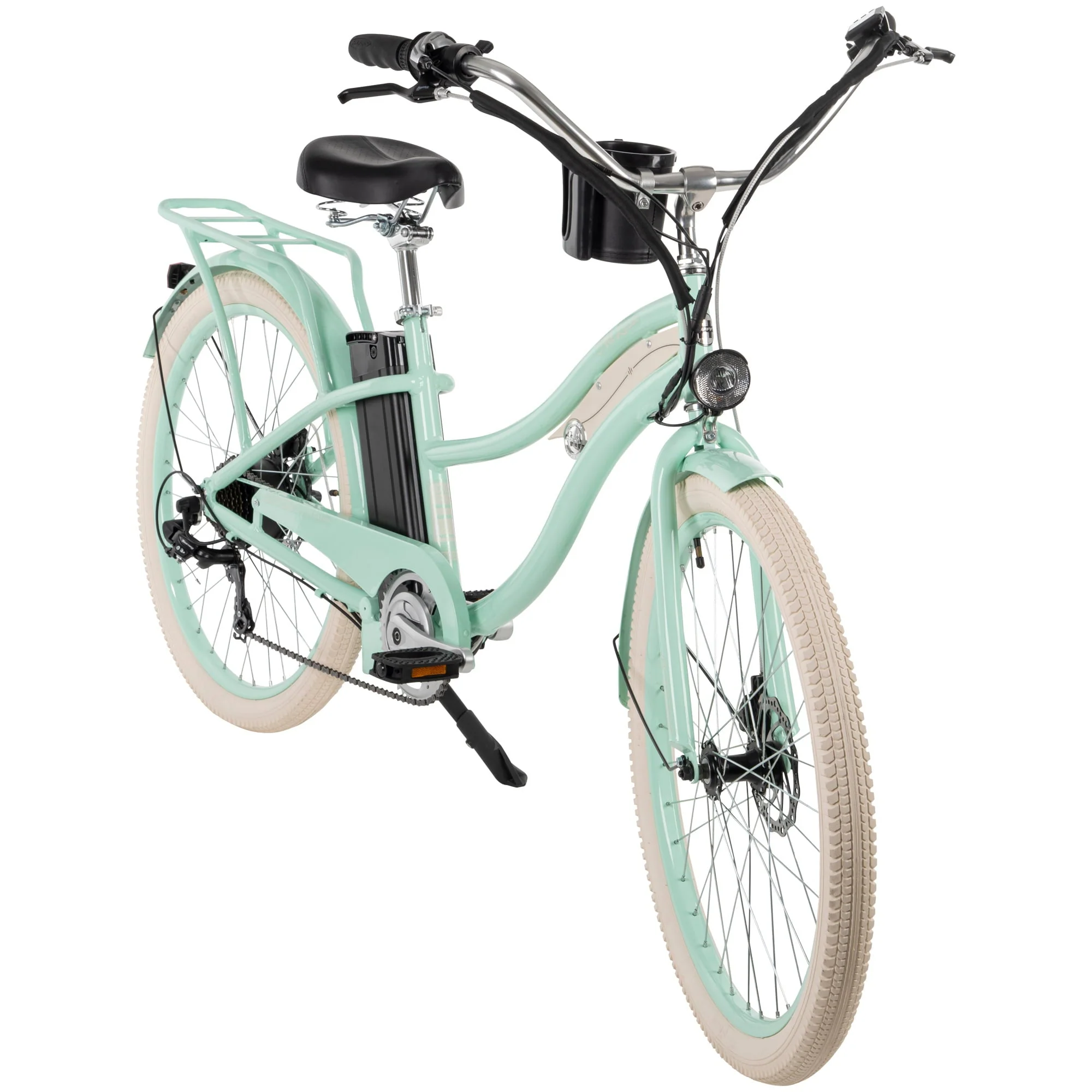 Huffy Nel Lusso 26in Electric Cruiser Bike, 350W, Mint Green