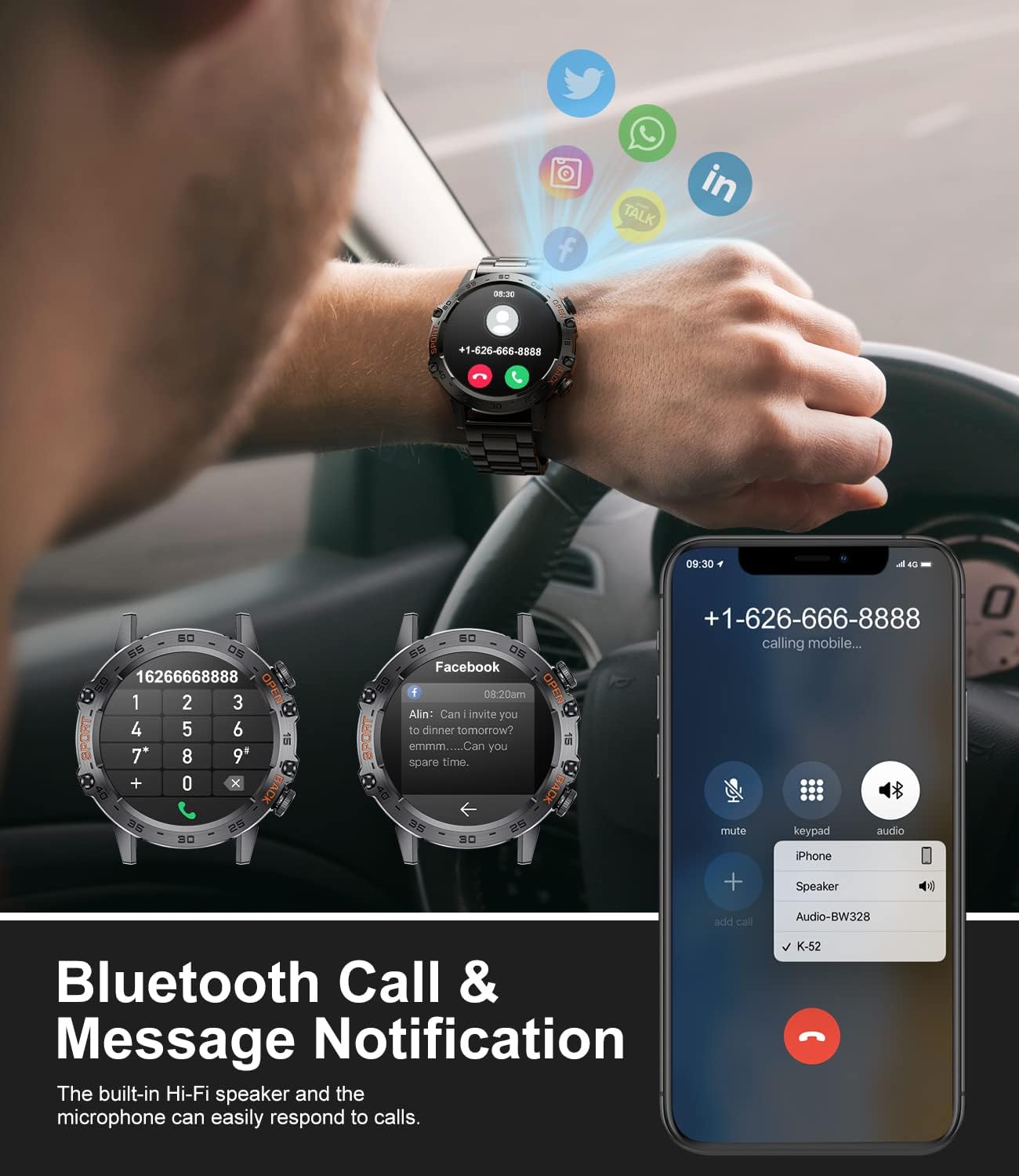 Military Smart Watch for Men(Answer/Dial Calls)