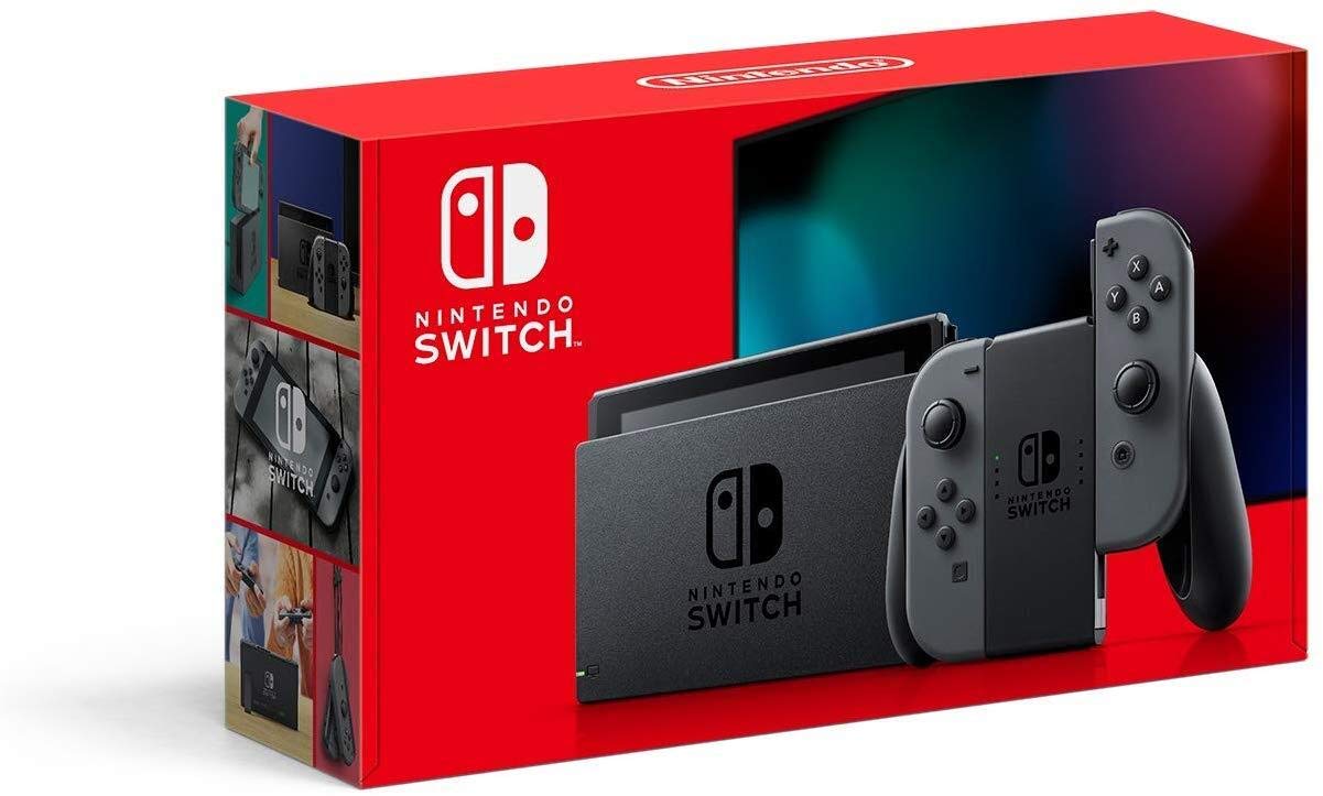 Nintendo Switch with Neon Blue and Neon Red Joy Con –