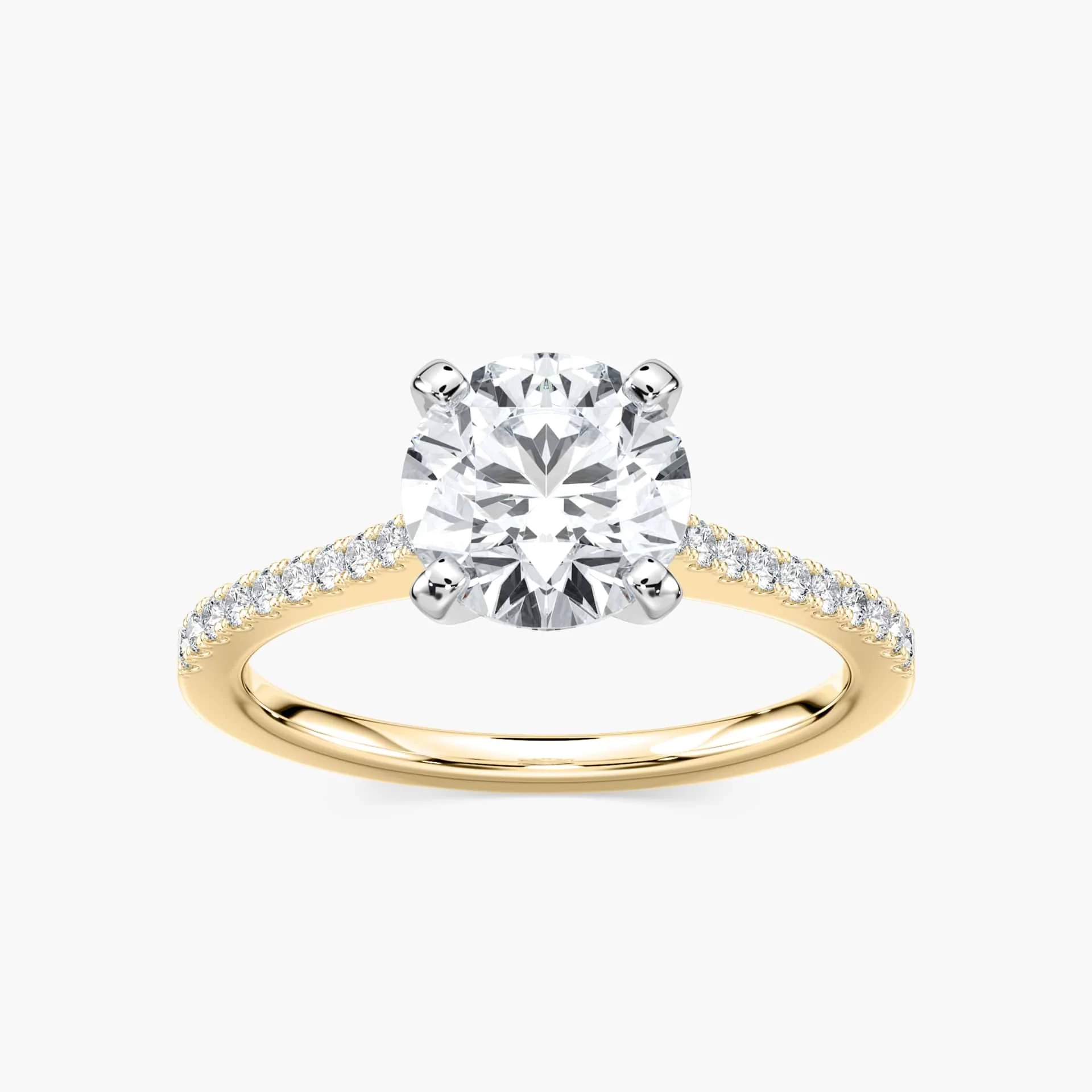 Eliana Lab Grown Diamond Idyllic Pave Side Stone Engagement Ring