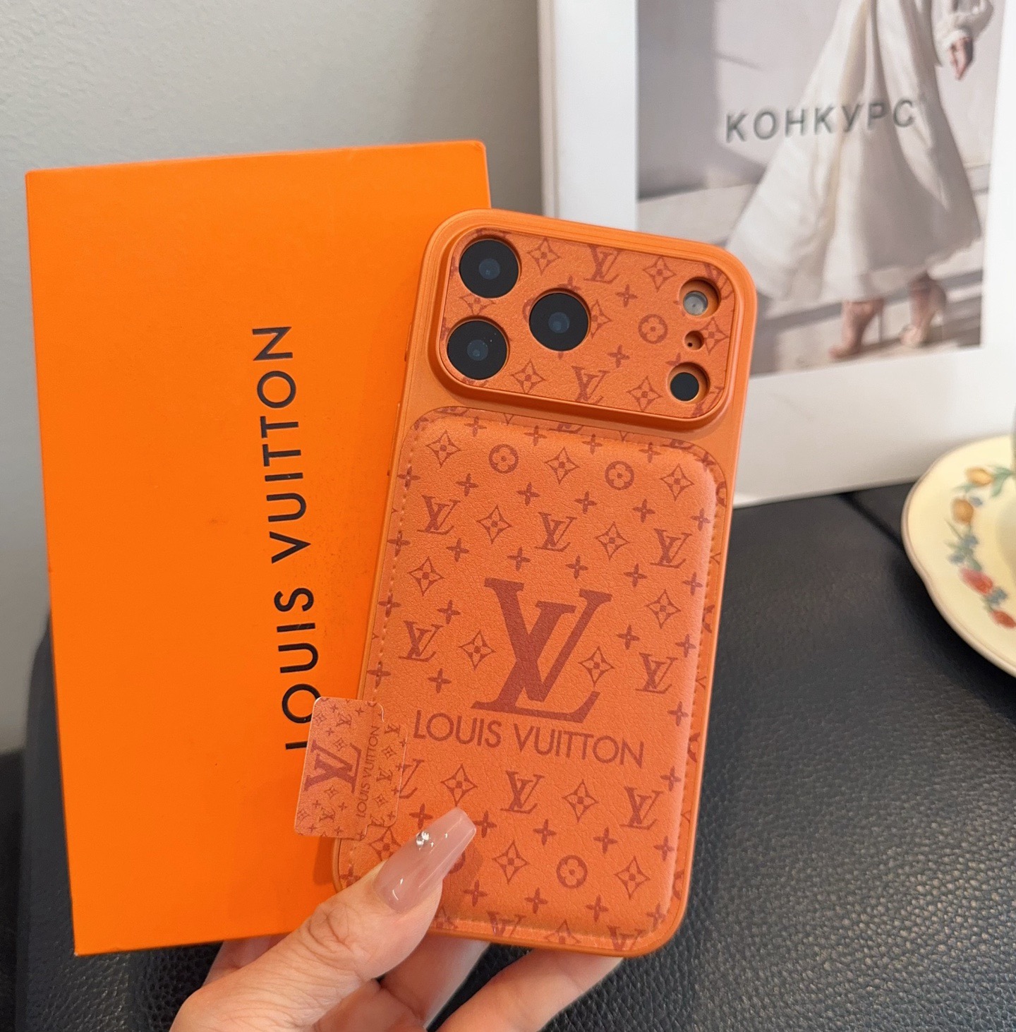 LV Starry Sky Series Case - iPhone 17 Style Convert, Embossed Glitter Full Coverage Precision Cutout