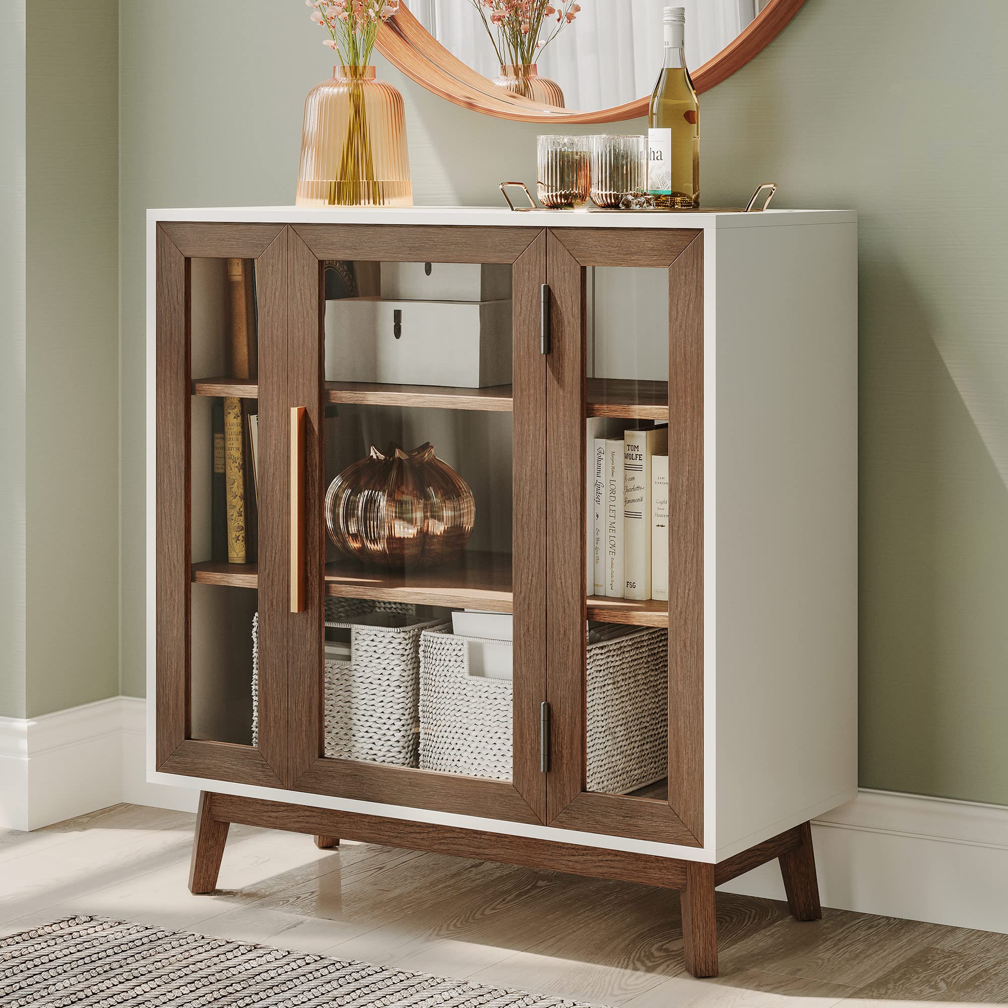 Sideboard Buffet Cabinet with 3 Drawers & 2 Doors