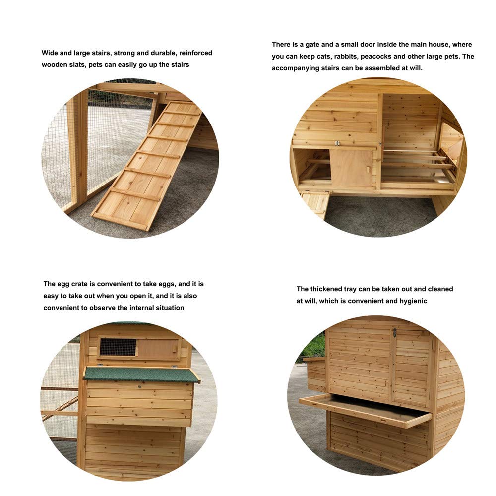 Large Size Fir Wooden Waterproof Roof Green Chicken Coops