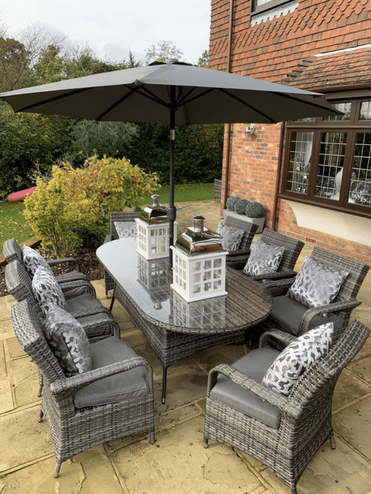 HOTSALES 8 SAVANNAH Armchair oval table set