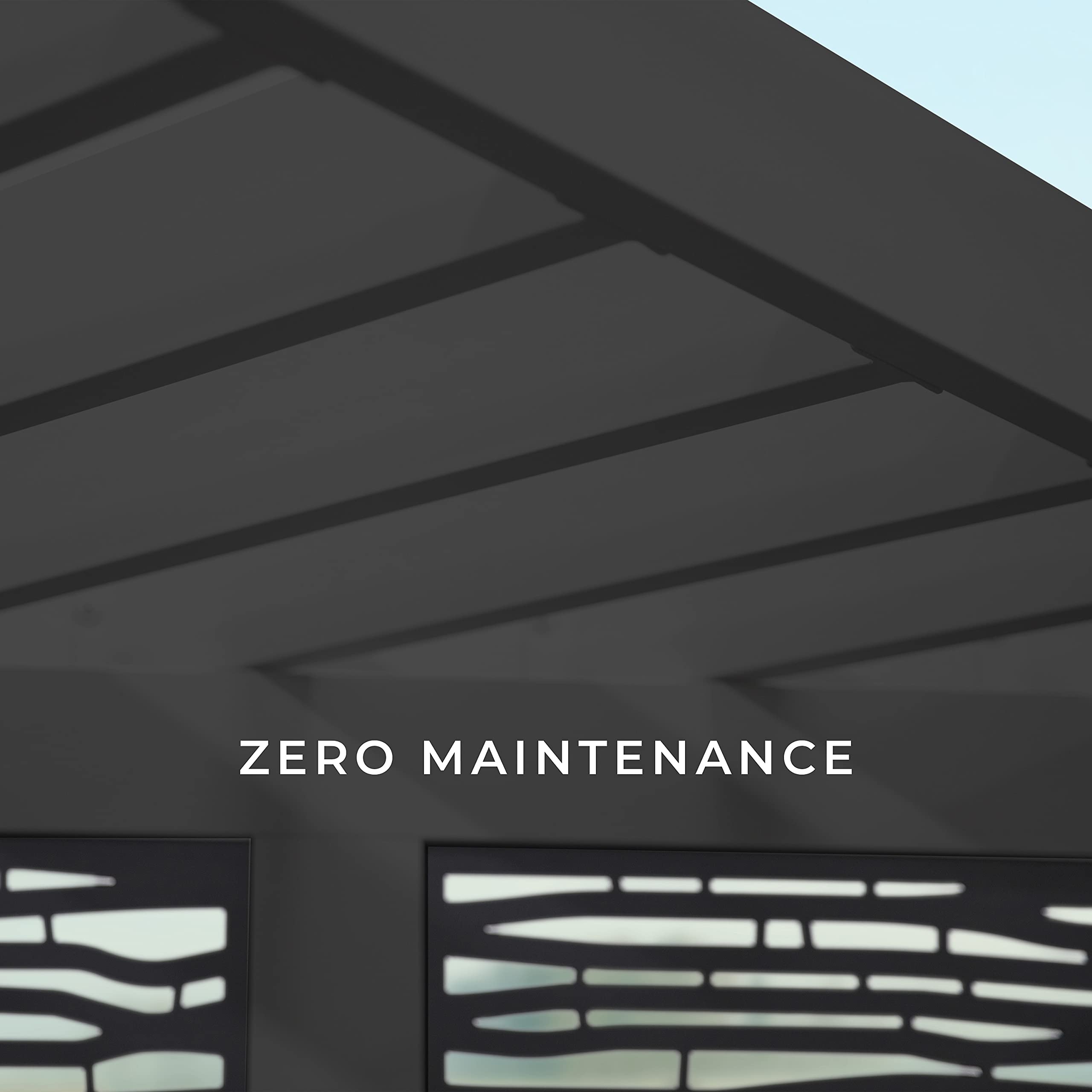 Glendale Modern Steel Cabana Pergola with Conversation Seating