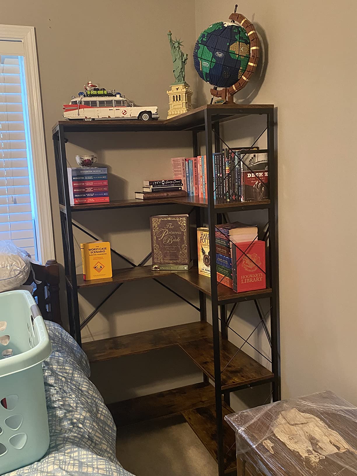 5-Shelf Corner Bookshelf