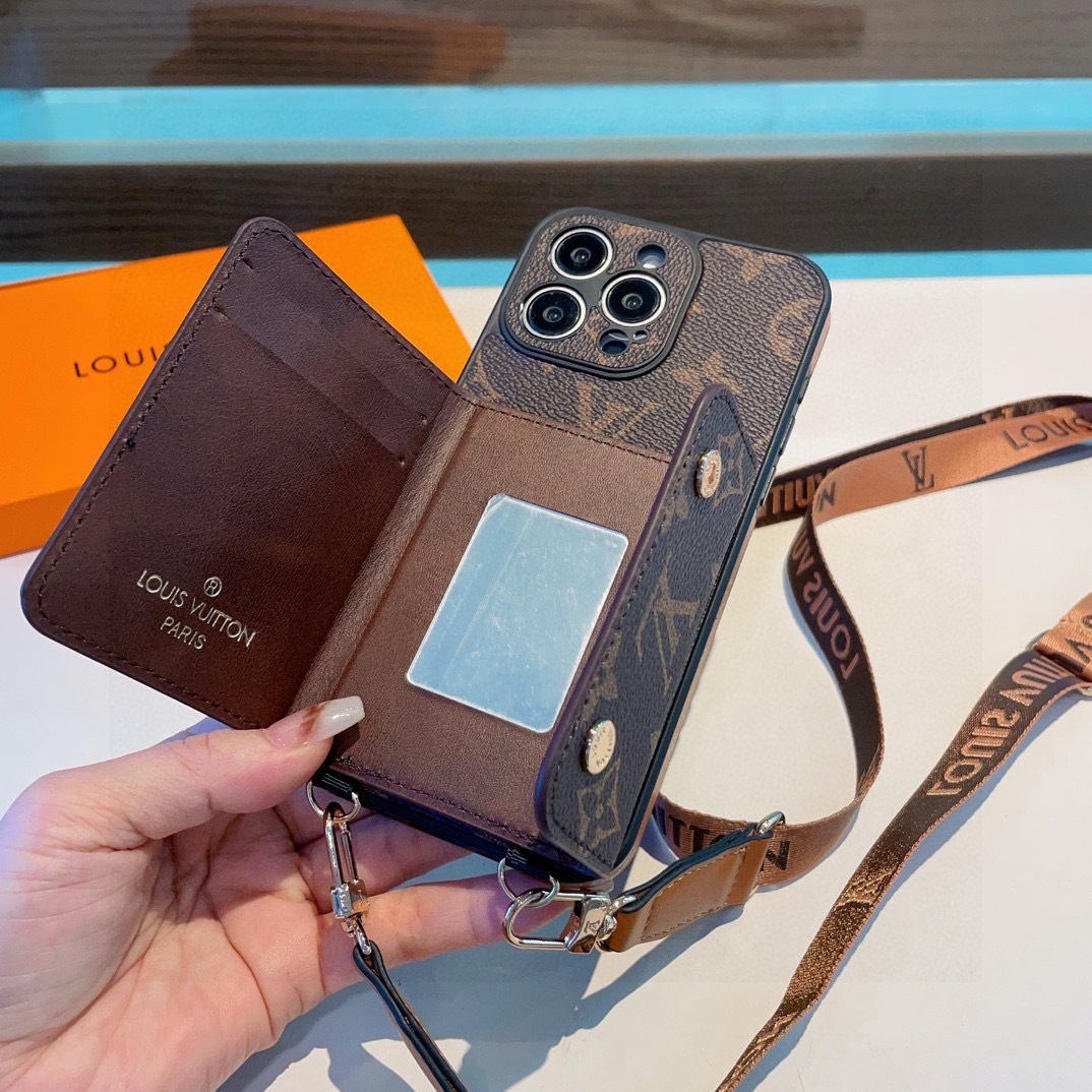 LV Classic Monogram Crossbody Card Holder Phone Case