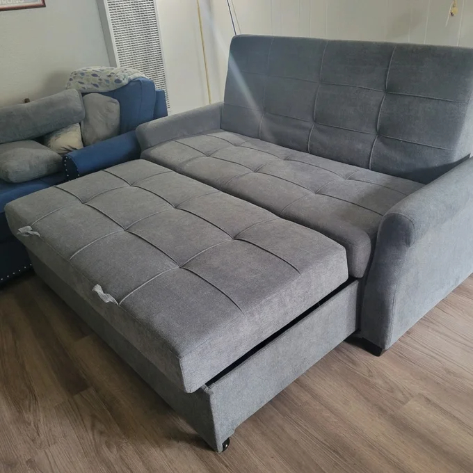 Serta Sabrina 72.6'' Queen Rolled Arm Tufted Back Convertible