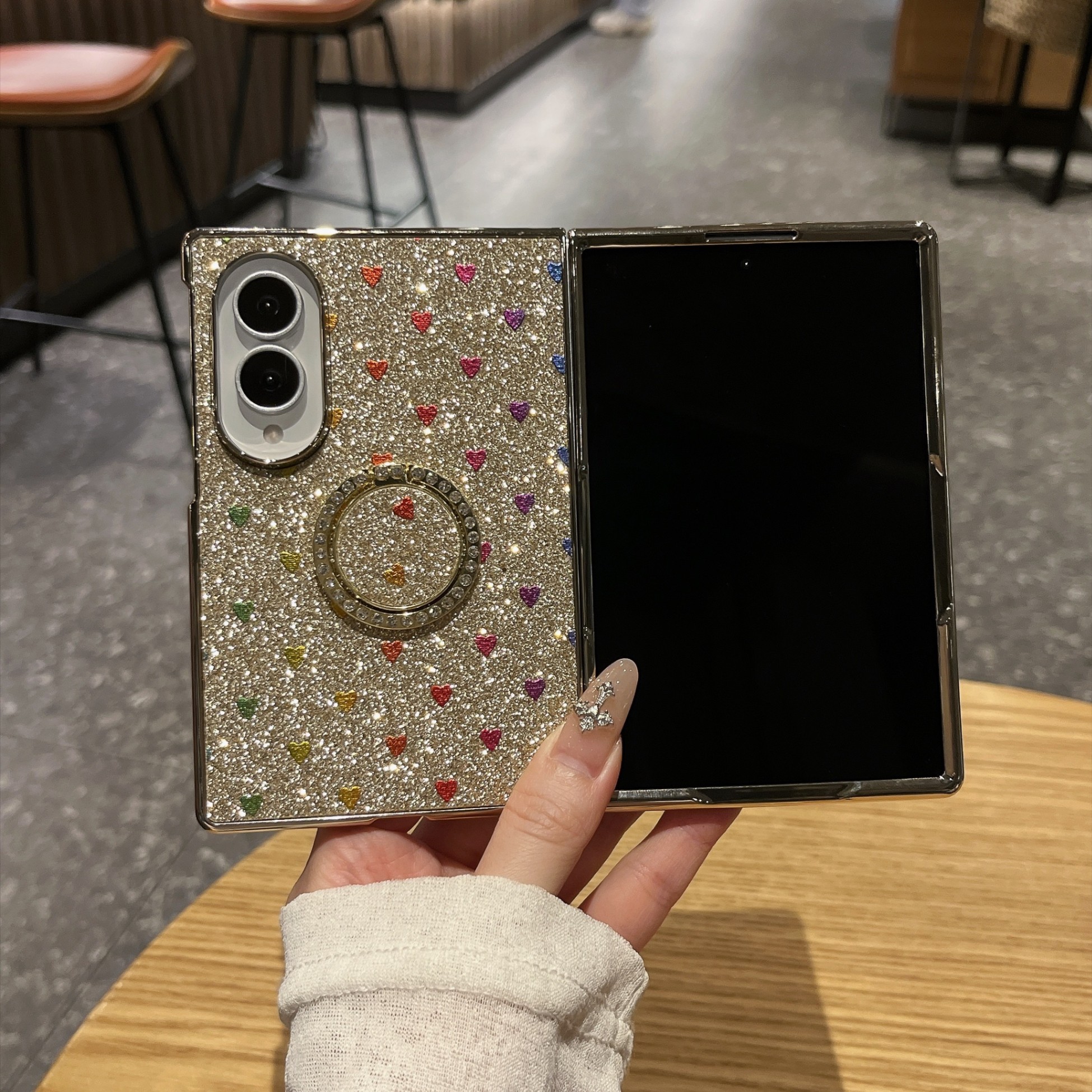 Galaxy Z Fold 8 Protective Case Glitter - back view