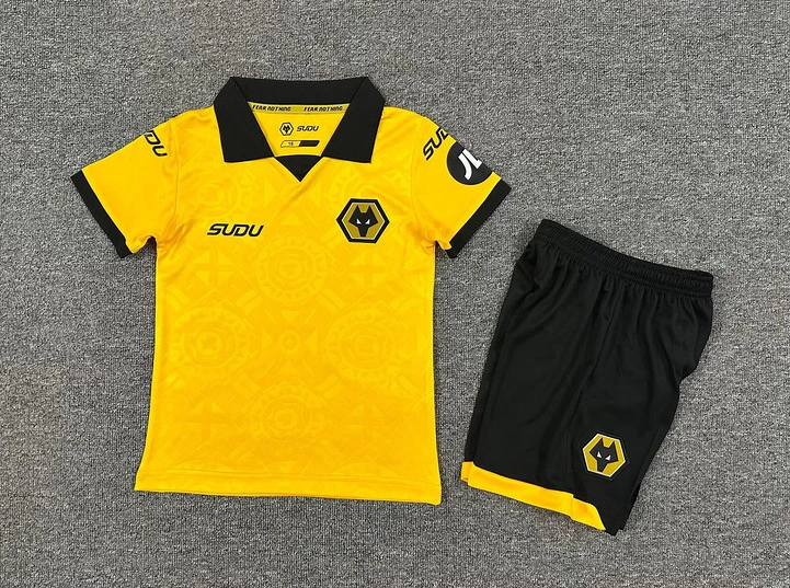 2025/26 Wolves Football Club Sudu Home Soccer Jersey Kids CBKJ KS