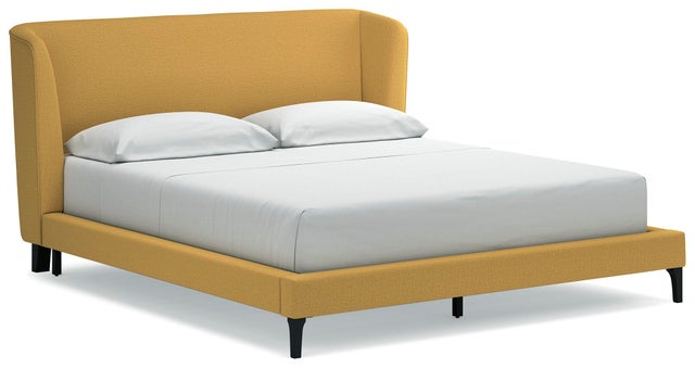 Maloken Wingback Upholstered Platform Bed