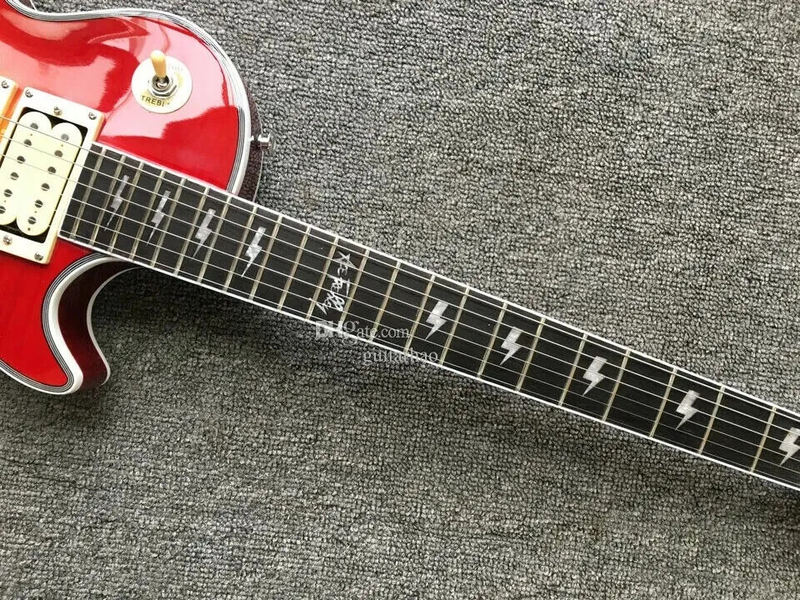 Handcrafted Electric Guitar Featuring 3 Picks& Unique Tiger Flame Top 6 strings