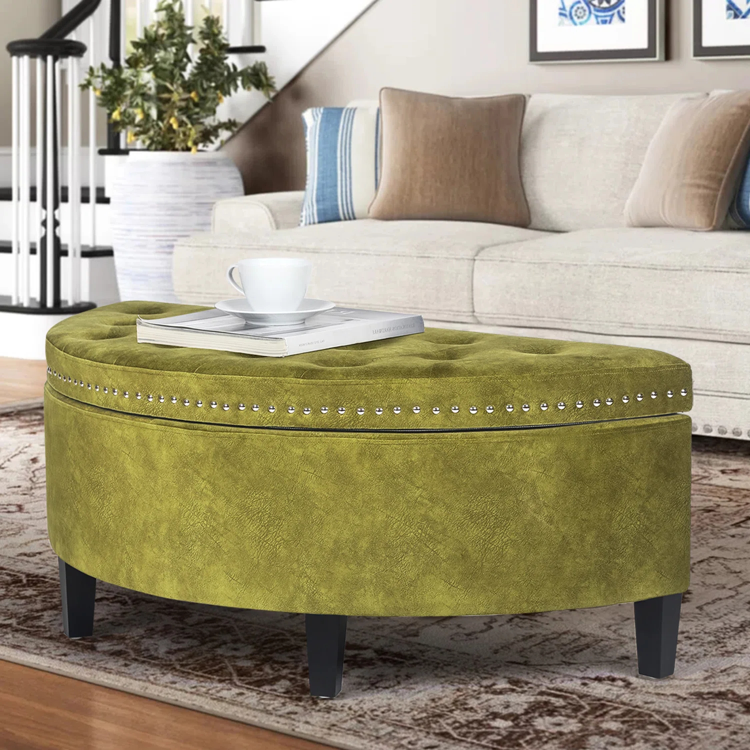 Roxann Upholstered Flip Top Storage Bench