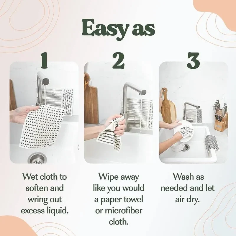 🔥Hot Sale 💥Swedish Dishcloths for Kitchen & Cleaning | 5 Pack