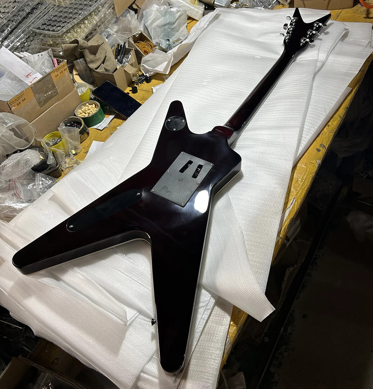6Strings Electric Guitar Flame Maple Veneer Rosewood Fretboard Chrome Hardware