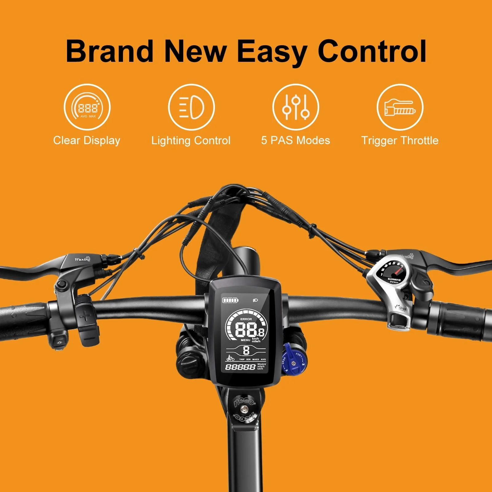 Jasion 26in Electric Mountain Bike, 350W, 7-Speed