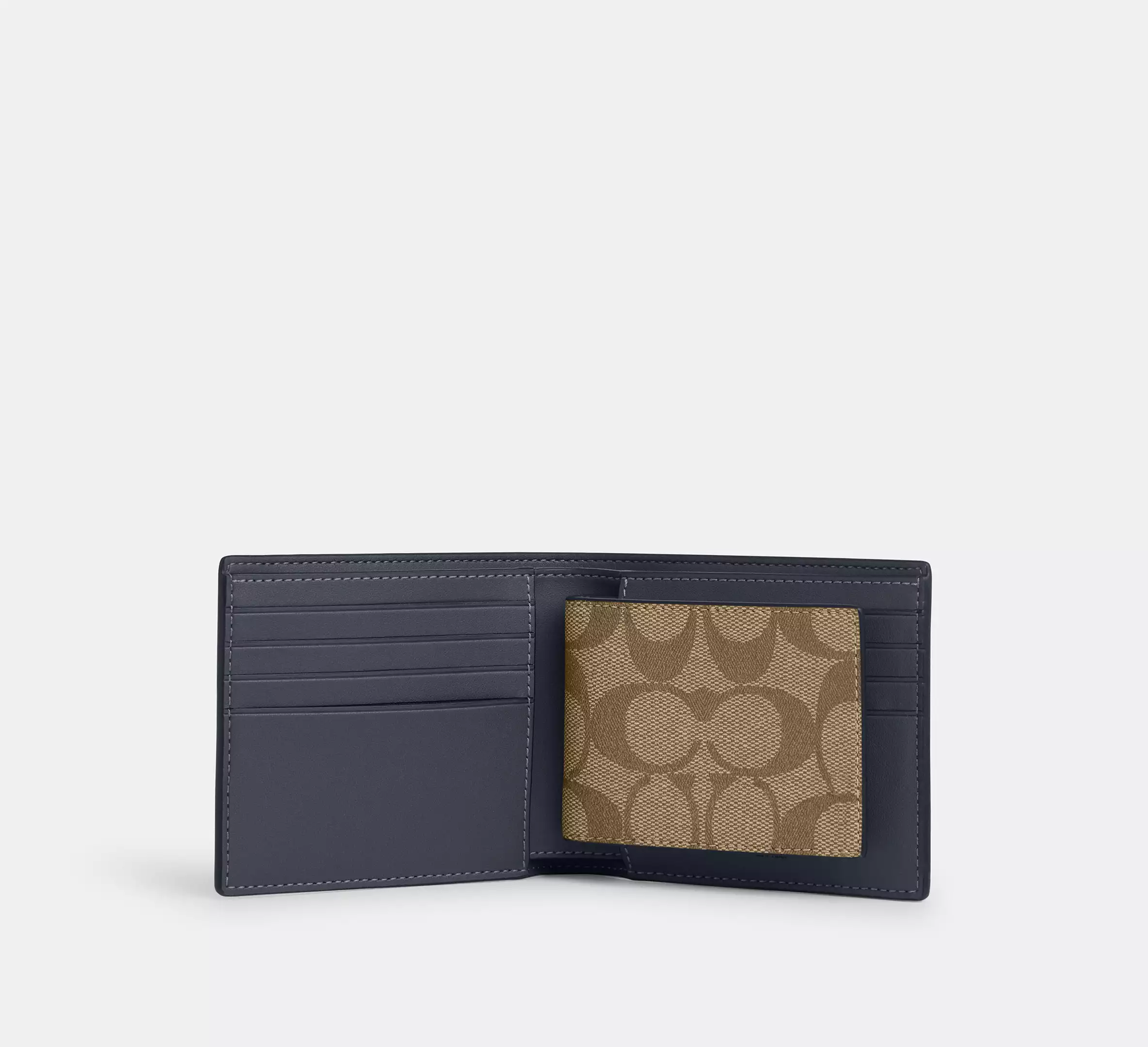 Boxed 3 In 1 Wallet Gift Set In Colorblock Signature Canvas
