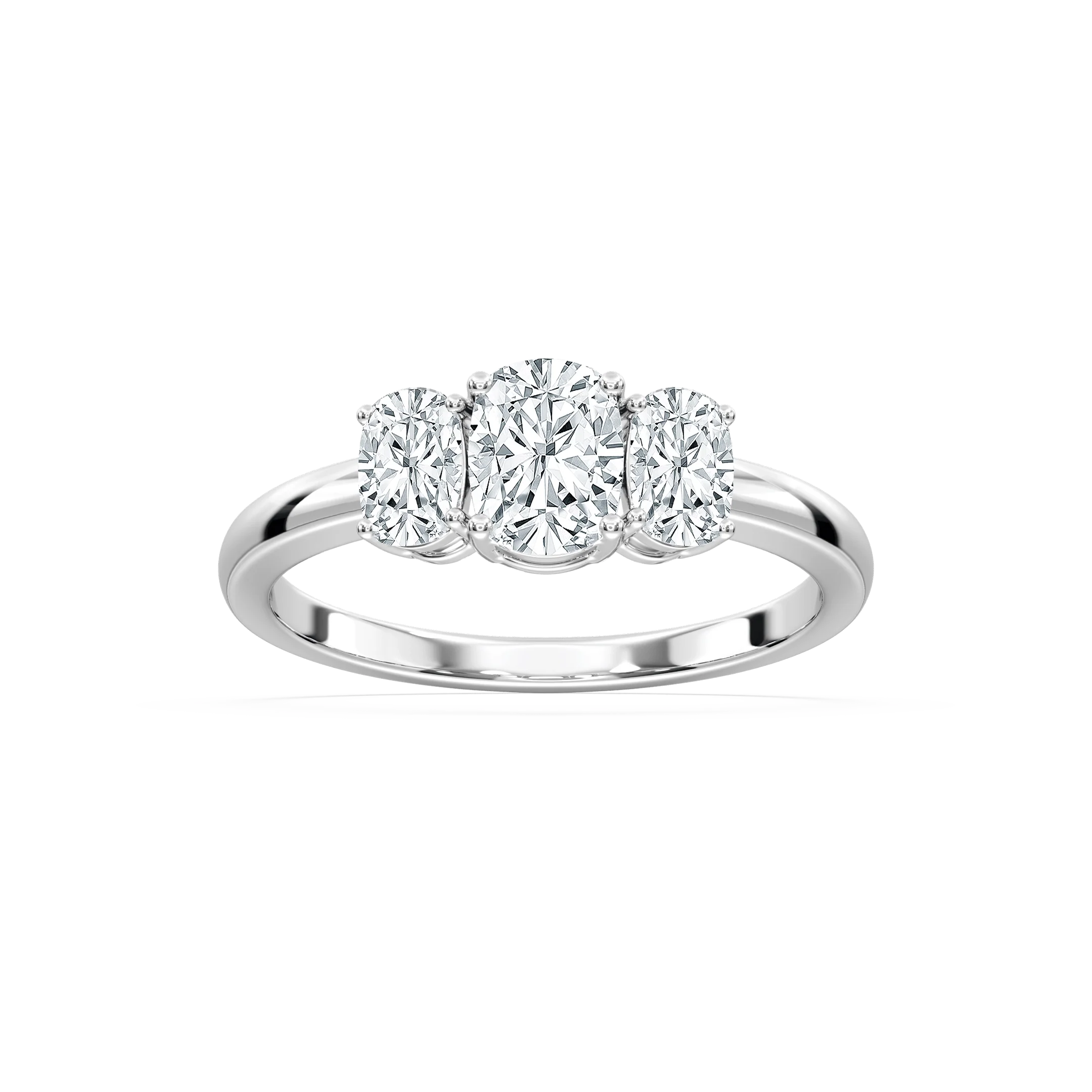 Alexa 2 ctw Elongated Cushion Lab Grown Diamond Basket Three Stone Engagement Ring