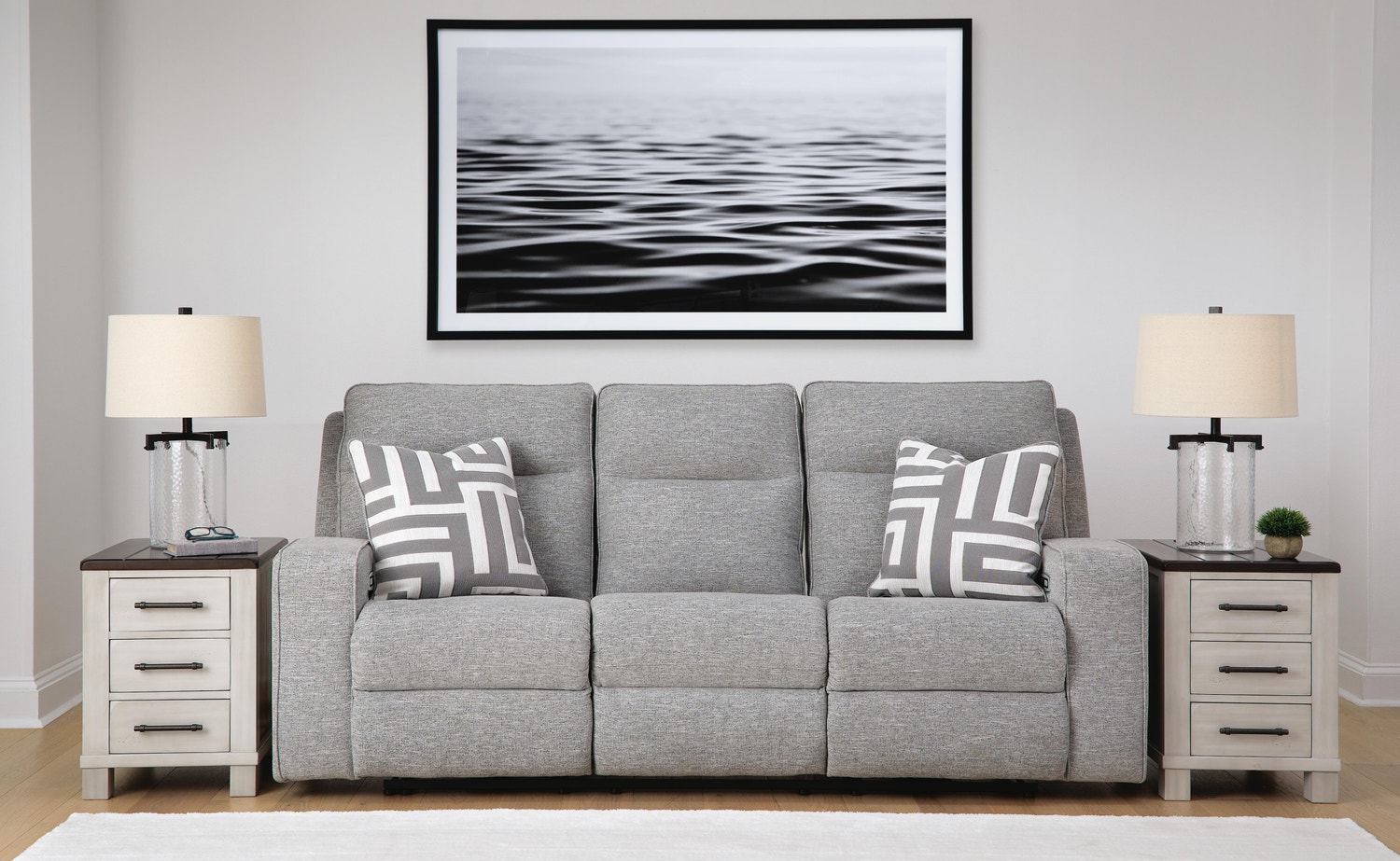 Biscoe Next-Gen Nuvella Dual Power Reclining Sofa