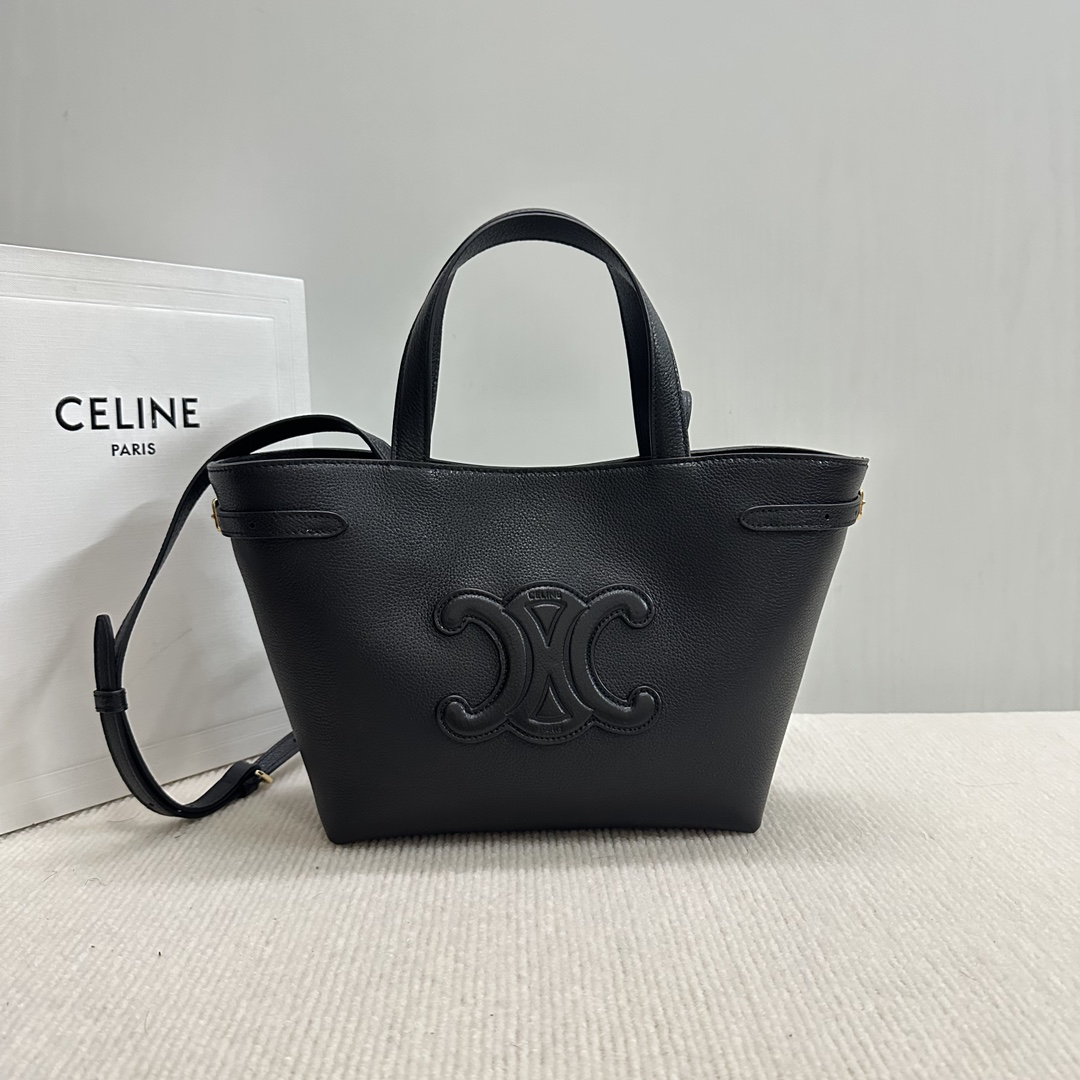 Celine Mini Cabas Anais Cuir Triomphe Grained Calfskin Tote Bag