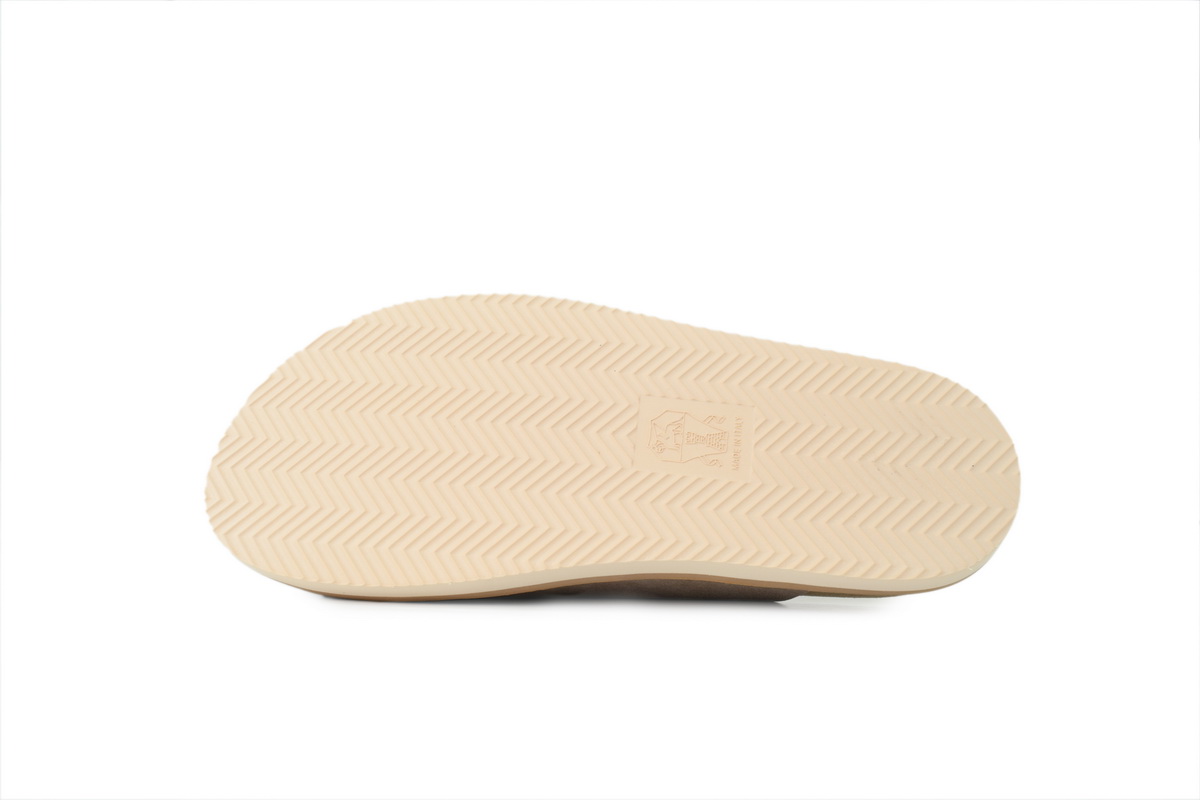 Brunello Cucinelli Suede Slide Sandals Beige