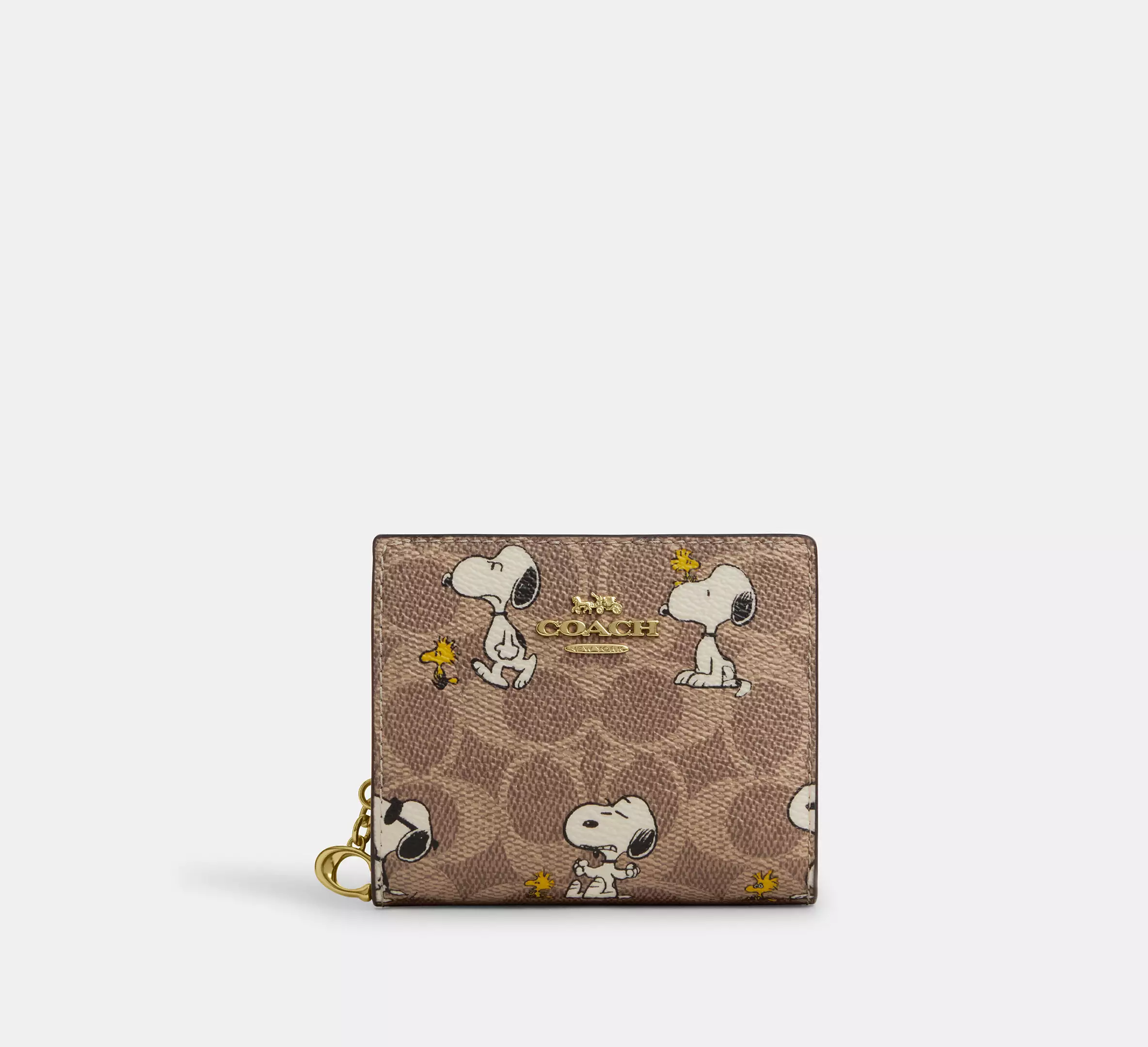 Cothtach X Peanuts Snap Wallet In Signature Canvas With Snoopy Print