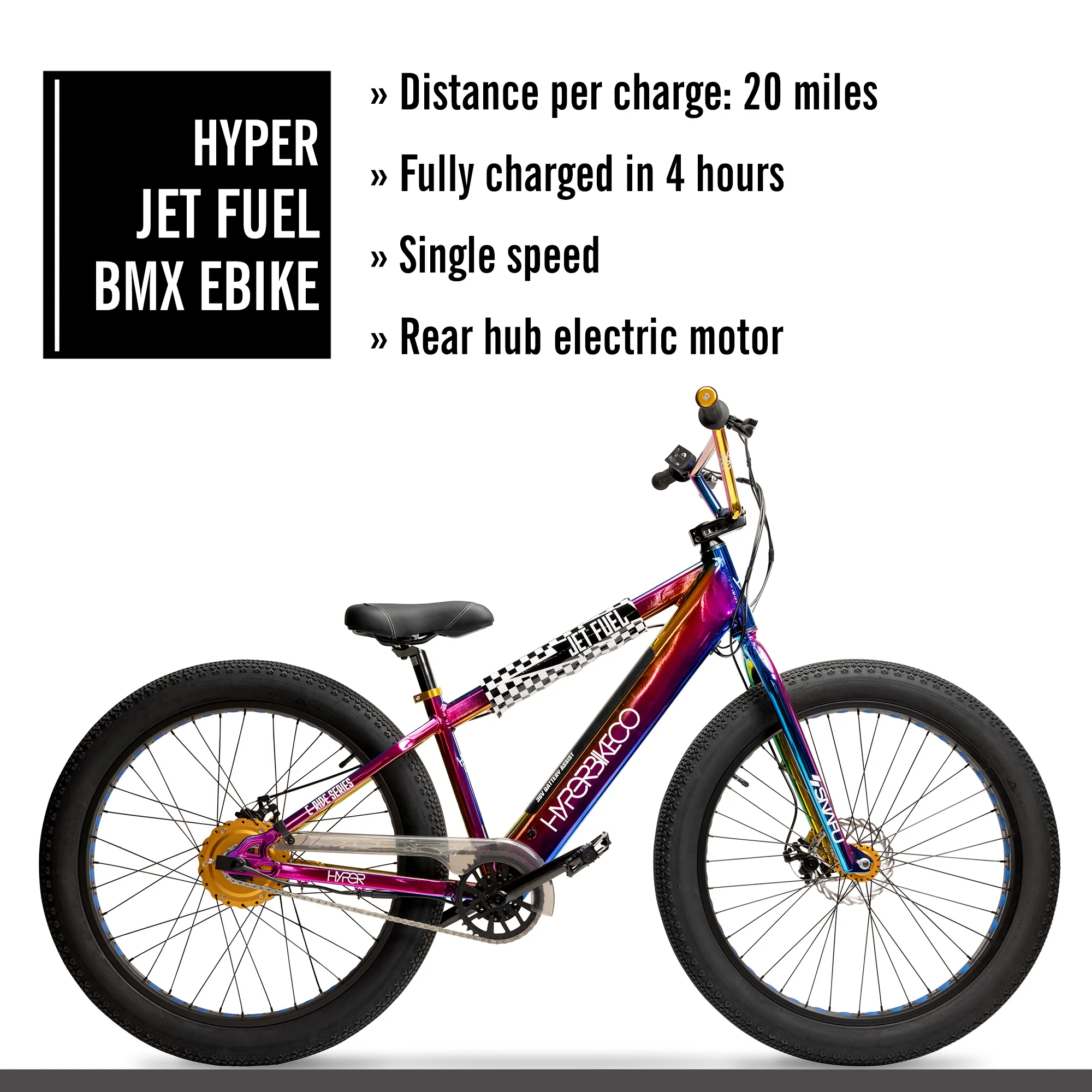 Hyper Jet Fuel 26in Fat Tire Electric BMX Bike, 250W, 36V