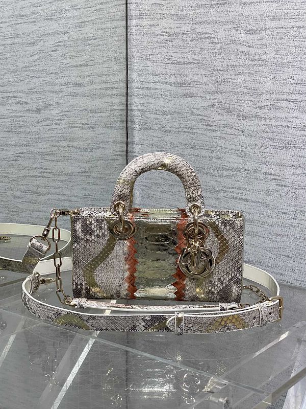 Lady D-Joy Bag White Multicolor Python