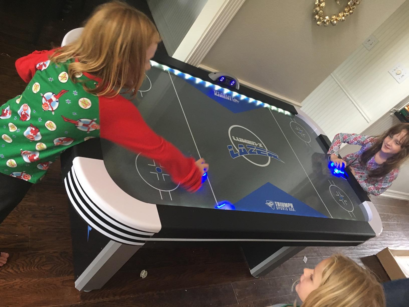 Lazer 6' Interactive Air Hockey Table Featuring All-Rail LED