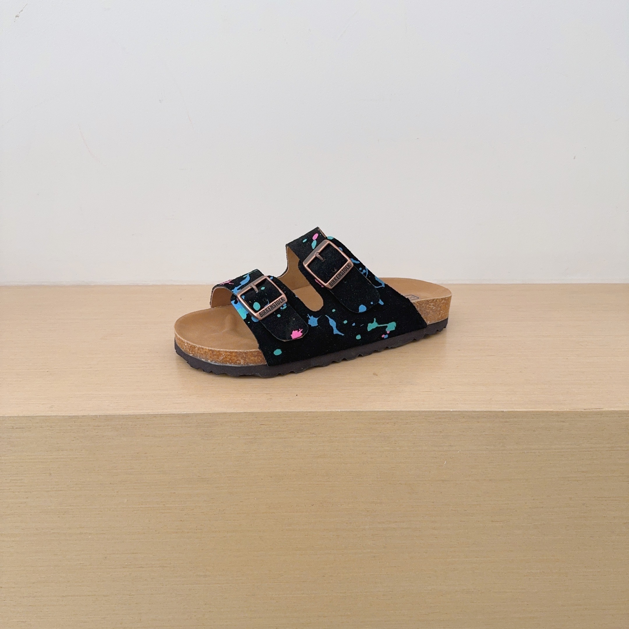 Splatter Graffiti Birken-Style Two-Strap Sandals