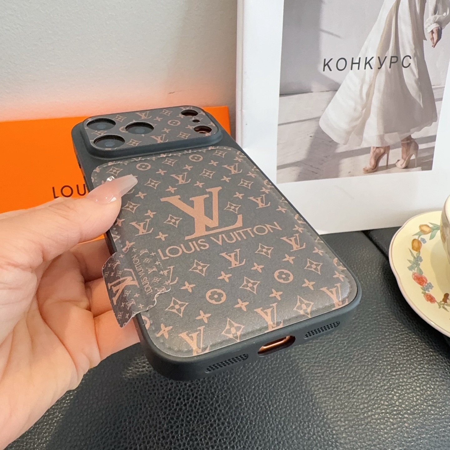 LV Starry Sky Series Case - iPhone 17 Style Convert, Embossed Glitter Full Coverage Precision Cutout