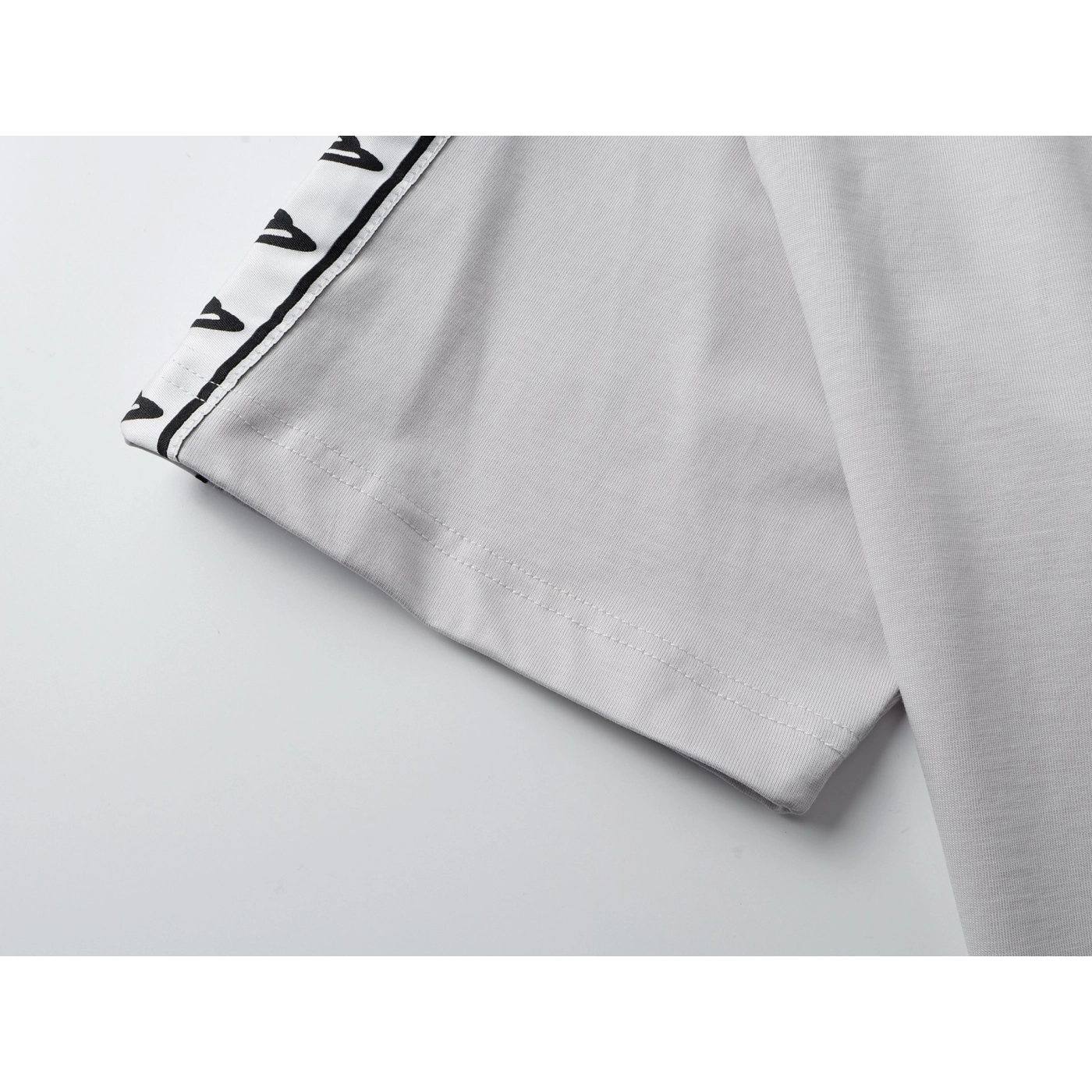 Balenciaga Washed & Distressed T-Shirt With 3B Artistic Webbing Accents Sleeves Black/Grey